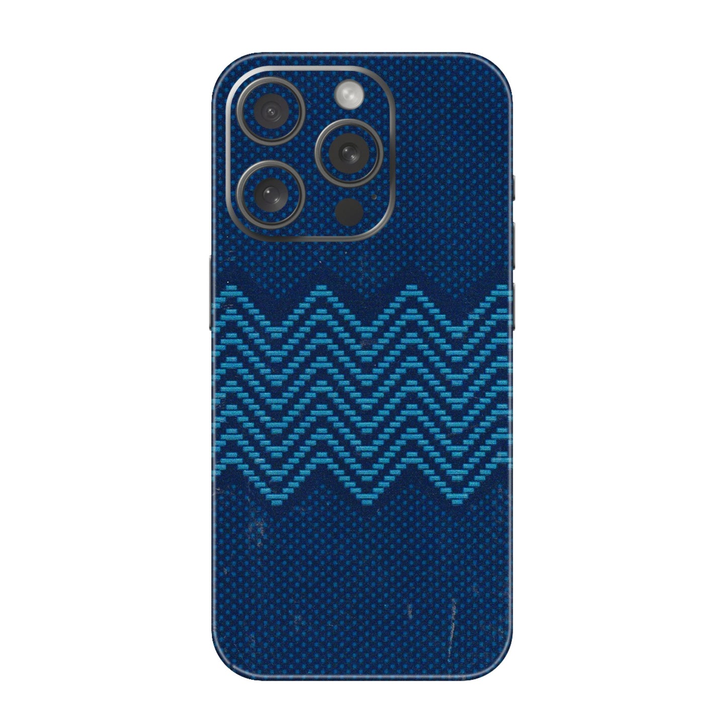 Apple iPhone Skins (All Models) - Blue Sober Waves - 3D Embossed Finish (L-306) iPhone 15 Pro