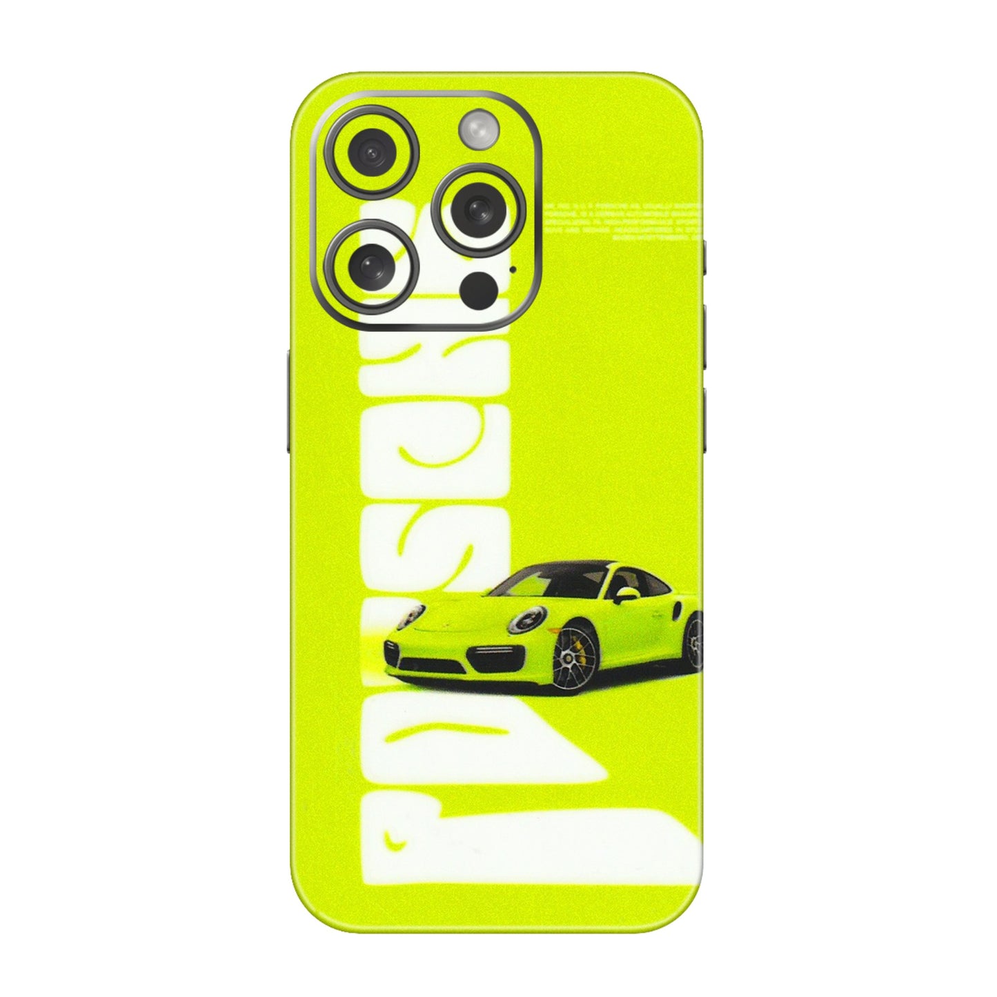 Apple iPhone Skins (All Models) - Lime Green Porche - 3D Embossed Finish (L-30) iPhone 15 Pro
