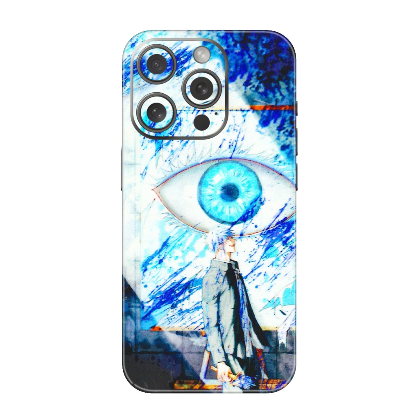 Apple iPhone Skins (All Models) - Anime Sea Blue Eye - 3D Embossed Finish (L-318) iPhone 15 Pro