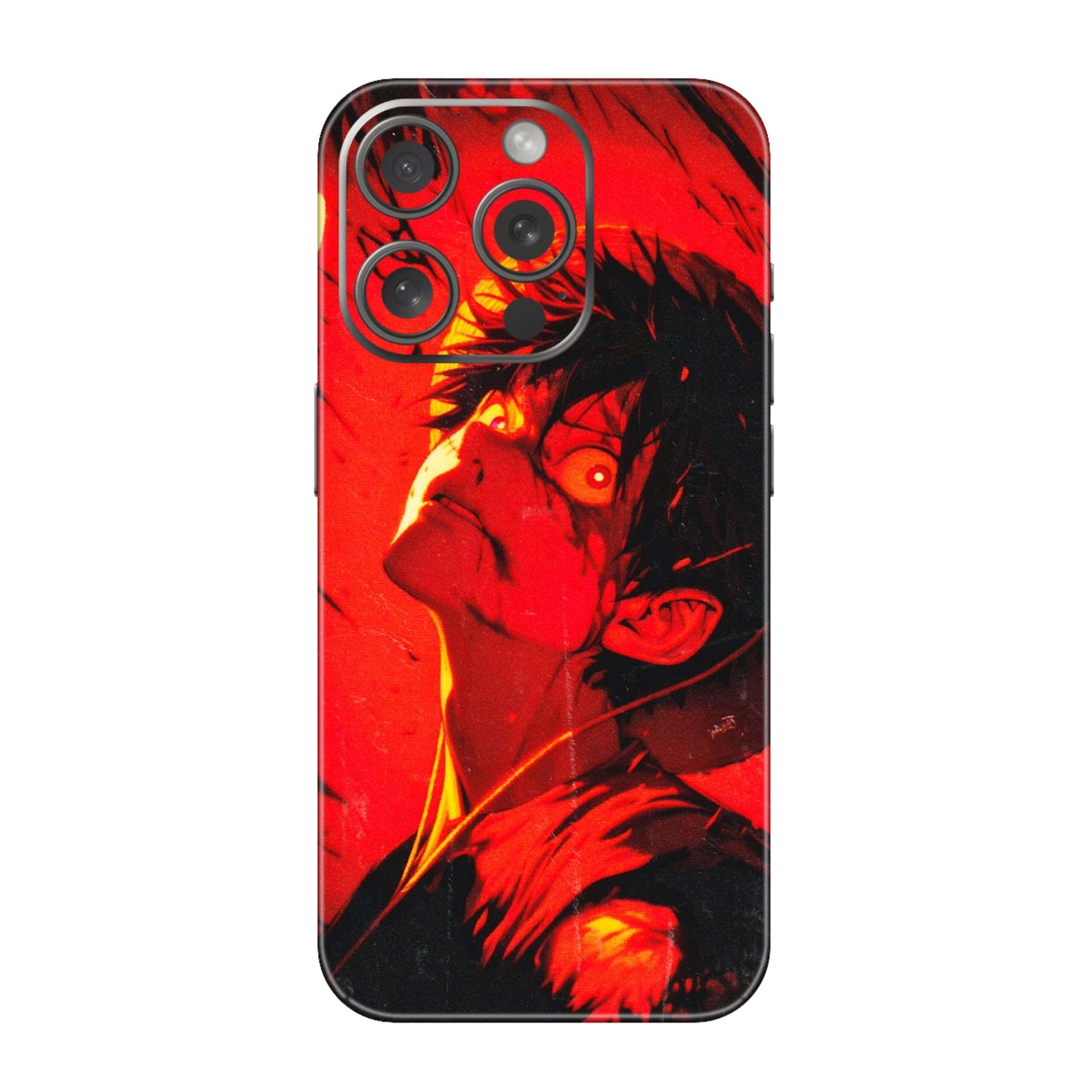 Apple iPhone Skins (All Models) - D.Luffy Power Up One Piece Anime - 3D Embossed Finish (L-326) iPhone 15 Pro