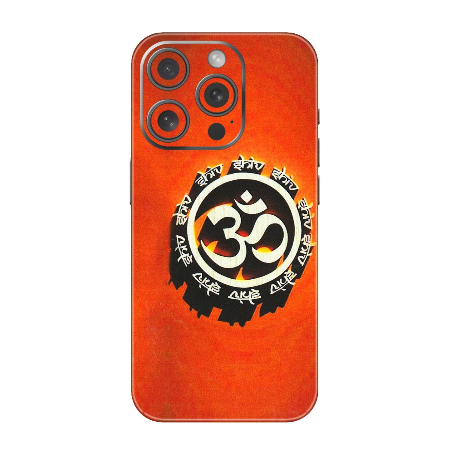 Apple iPhone Skins (All Models) - Aum Shiv Orange - 3D Embossed Finish (L-32) iPhone 15 Pro