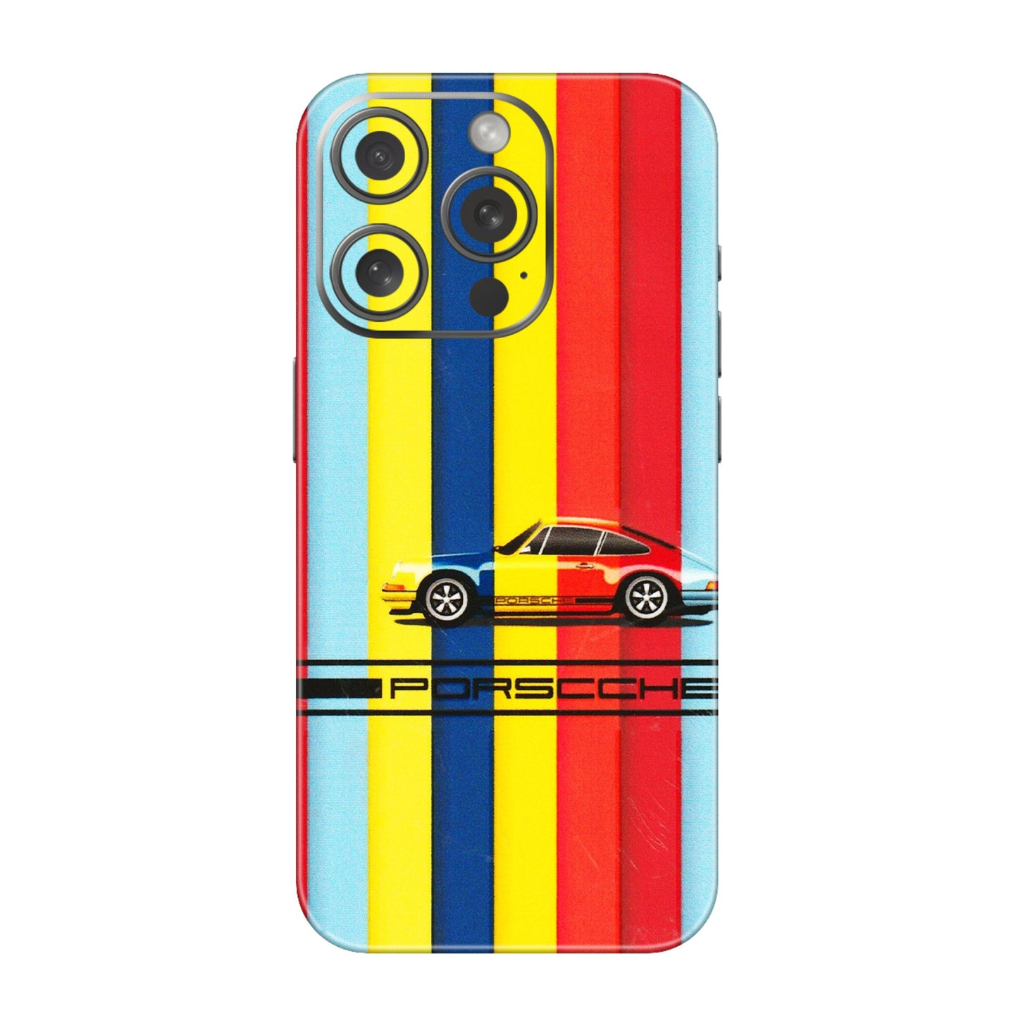 Apple iPhone Skins (All Models) - Multicolour Porche - 3D Embossed Finish (L-39) iPhone 15 Pro