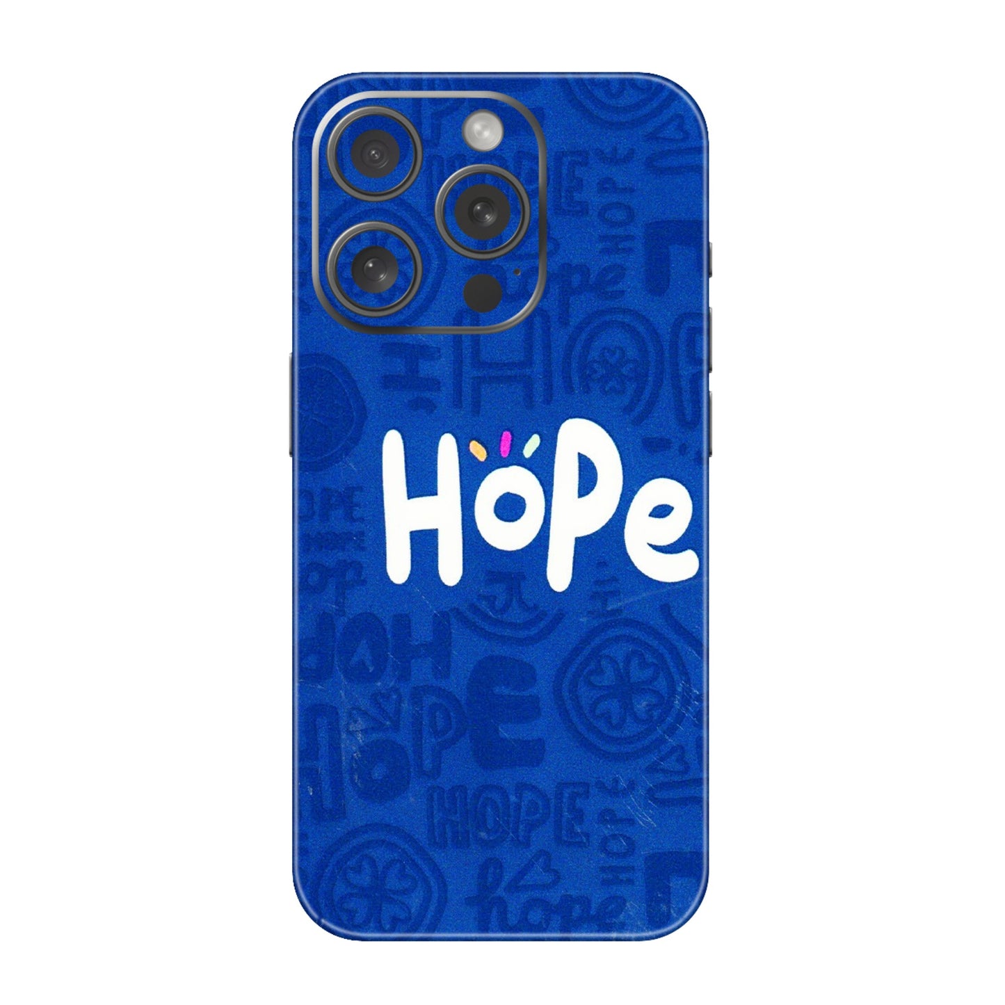 Apple iPhone Skins (All Models) - Hope Doodles Blue - 3D Embossed Finish (L-43) iPhone 15 Pro