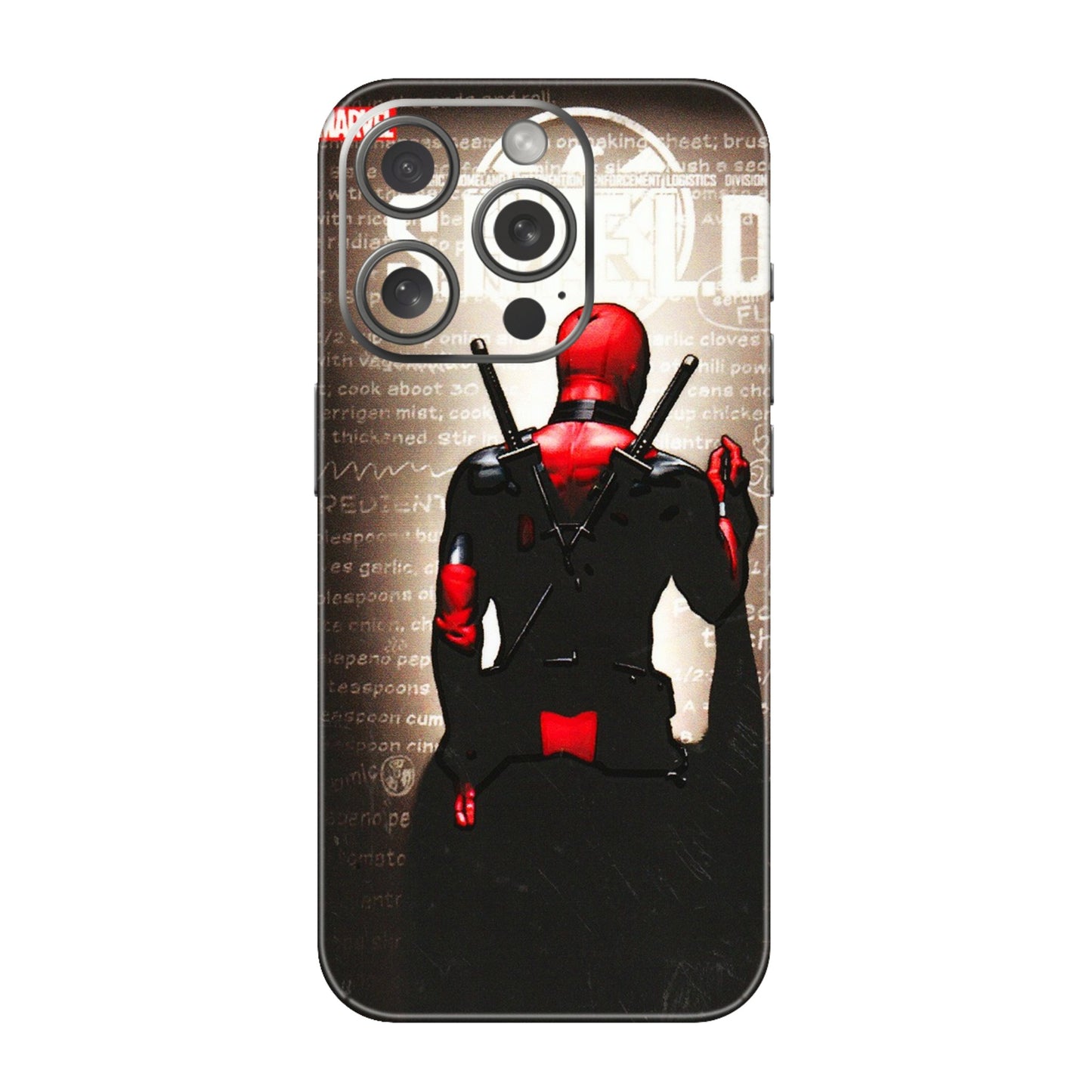 Apple iPhone Skins (All Models) - Deadpool - 3D Embossed Finish (L-56) iPhone 15 Pro