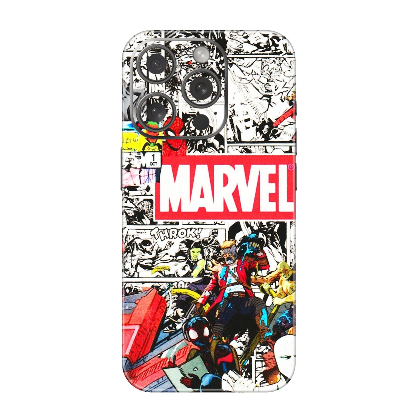 Apple iPhone Skins (All Models) - Marvel Colorful Comic - 3D Embossed Finish (L-64) iPhone 15 Pro