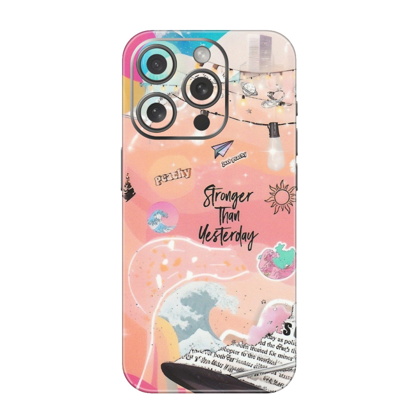 Apple iPhone Skins (All Models) - Stronger Then Yesterday - Matte Finish (M-128) iPhone 15 Pro