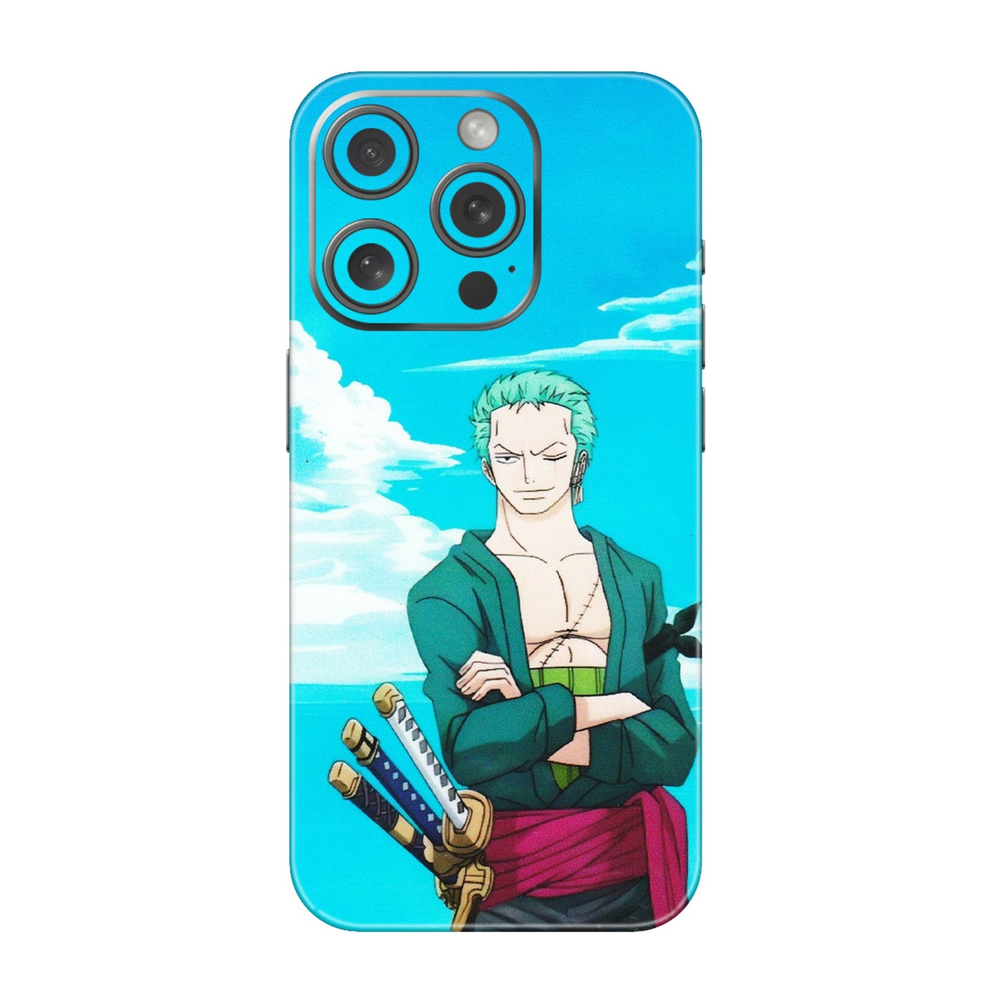 Apple iPhone Skins (All Models) - Cool Swordman Zoro Anime - Matte Finish (M-143) iPhone 15 Pro