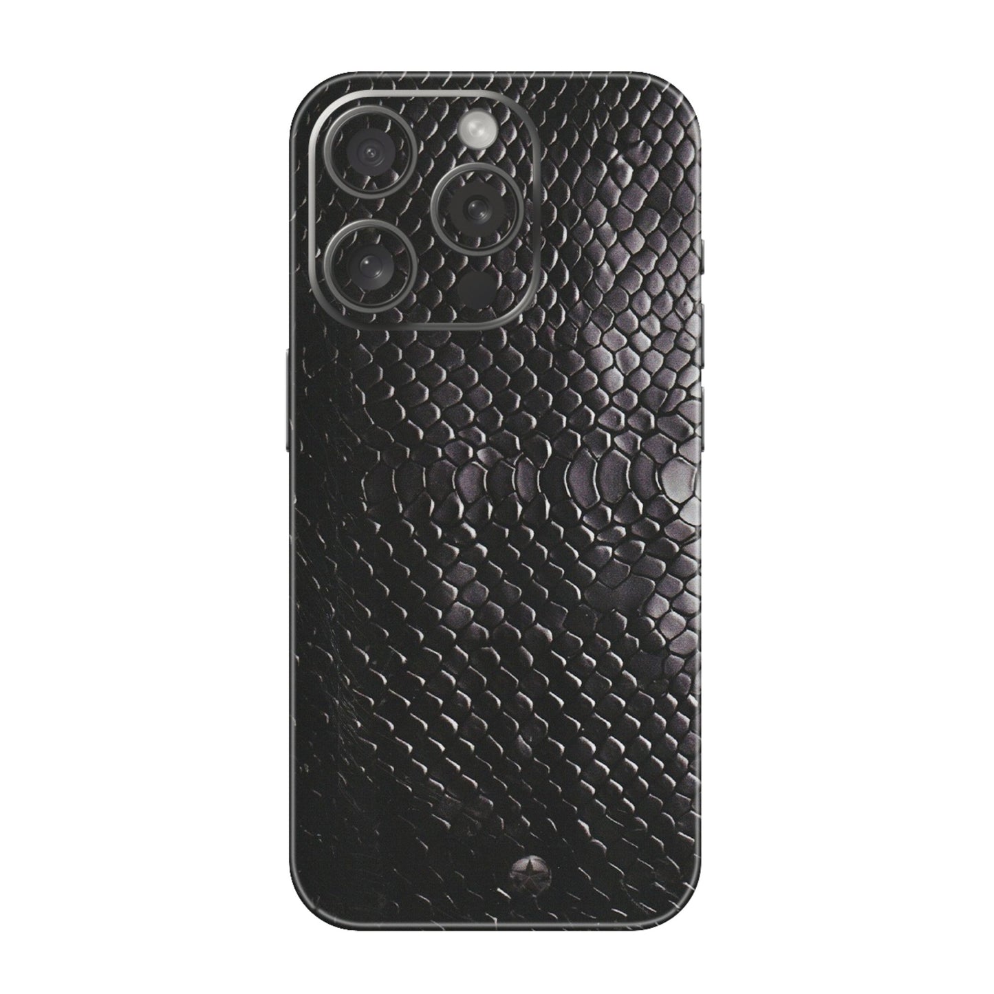 Apple iPhone Skins (All Models) - Black Snack Leather - Matte Finish (M-147) iPhone 15 Pro