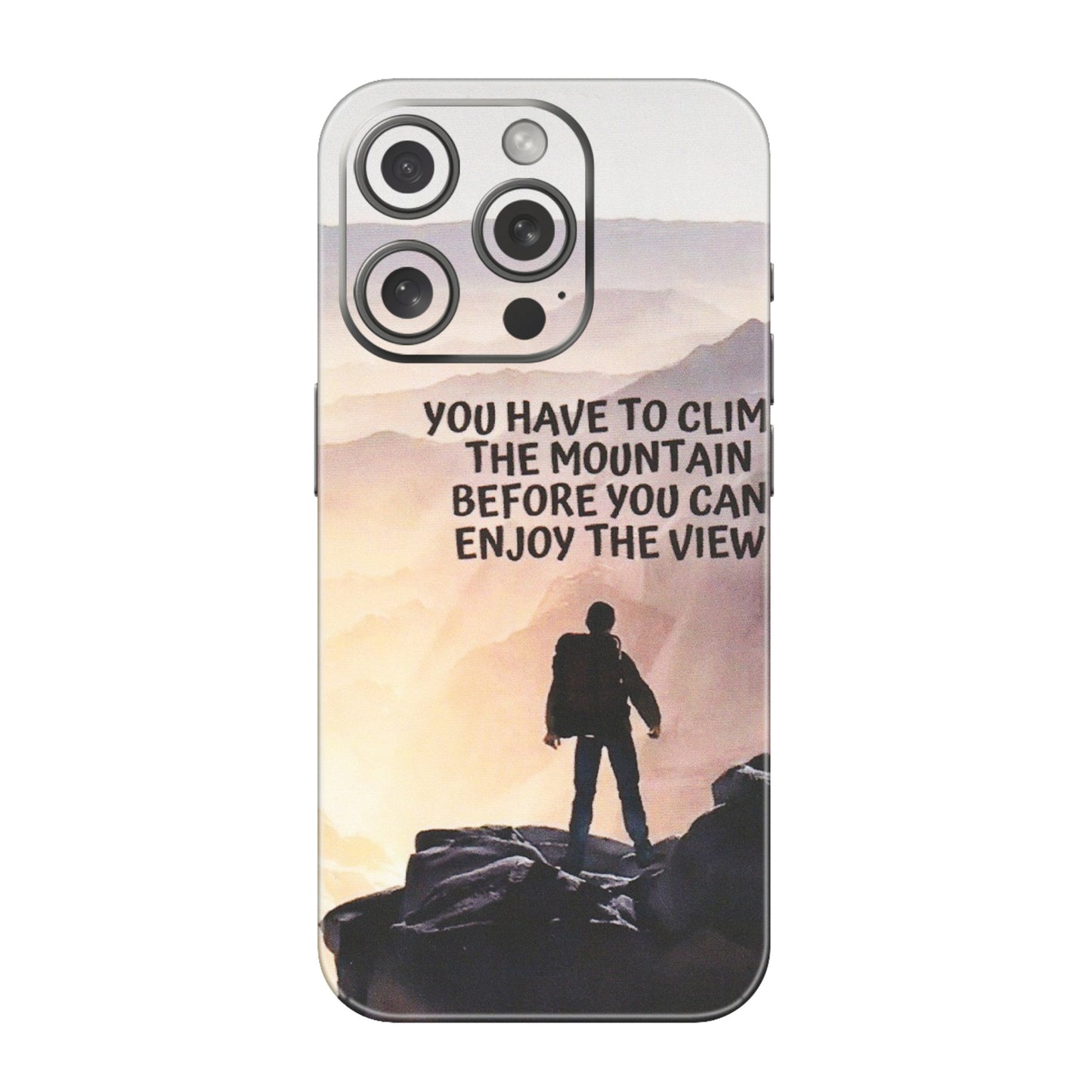 Apple iPhone Skins (All Models) - Motivational Hiking Mountain - Matte Finish (M-28) iPhone 15 Pro