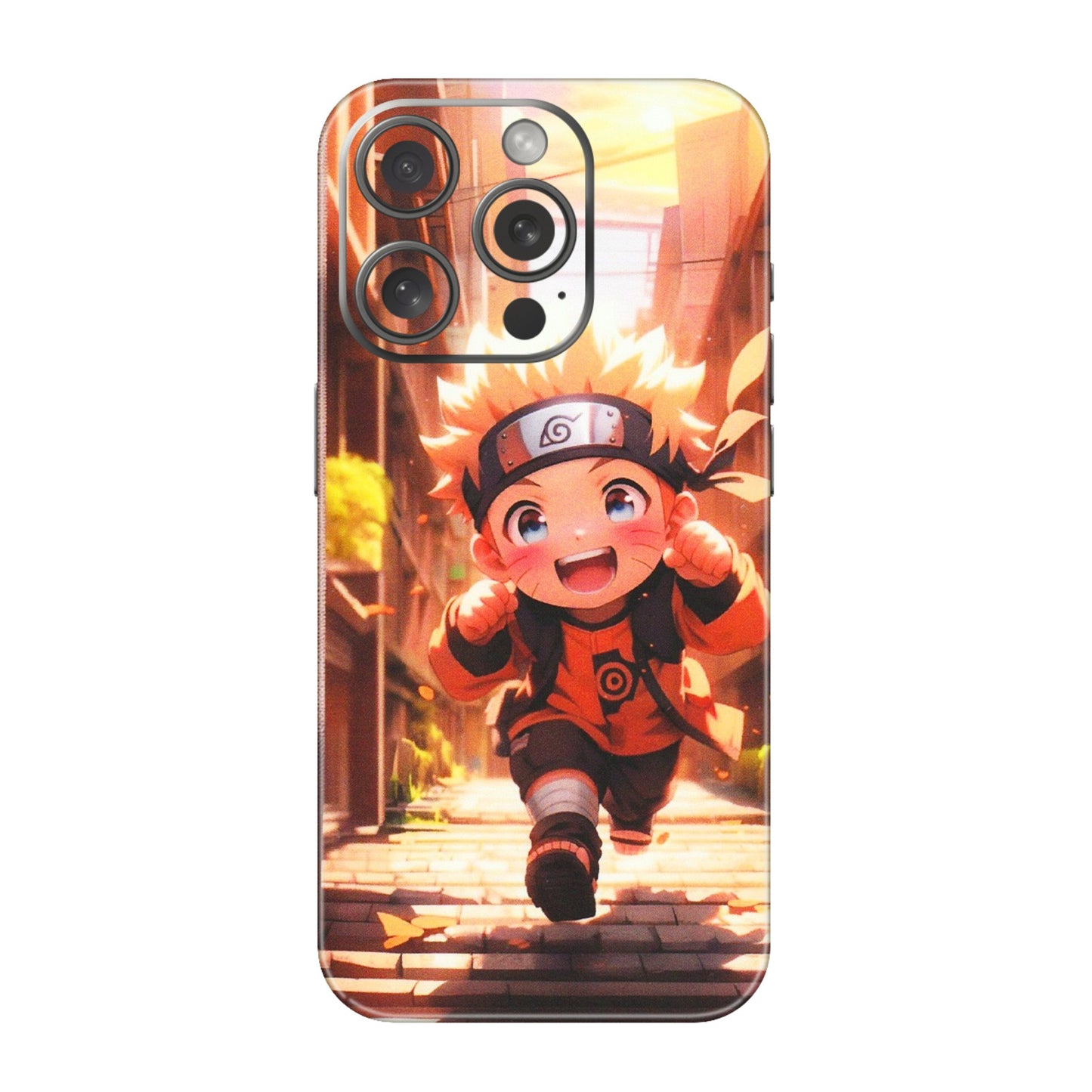 Apple iPhone Skins (All Models) - Naruto Cute Toon Running - Matte Finish (M-04) iPhone 15 Pro