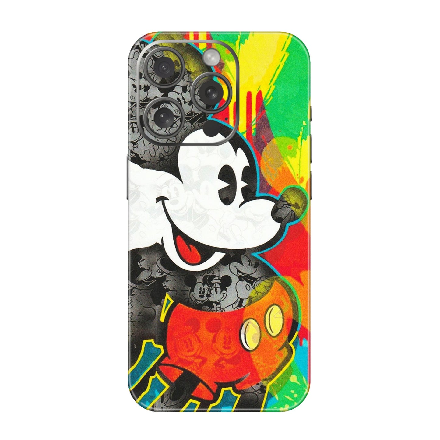 Apple iPhone Skins (All Models) - Multiple Mickey With Colourful Texture - Matte Finish (M-84) iPhone 15 Pro