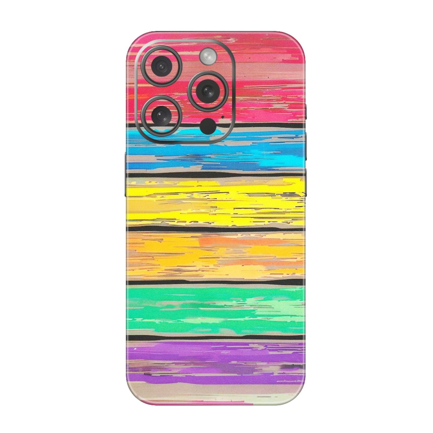 Apple iPhone Skins (All Models) - Multi Colour Wooden Wall - Matte Finish (M-96) iPhone 15 Pro