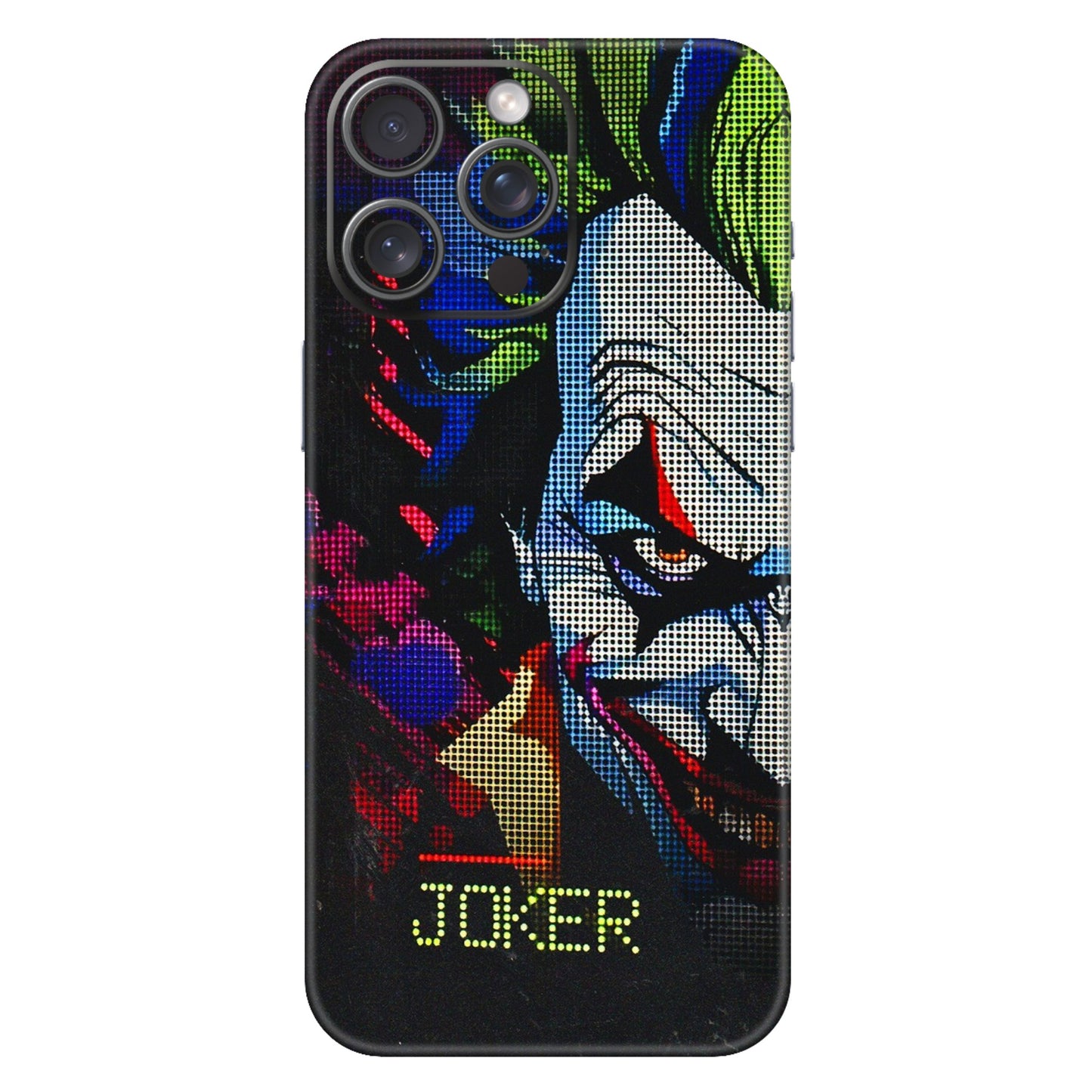 Apple iPhone Skins (All Models) - Joker Dot Matrix - 3D Embossed Finish (L-08) iPhone 15 Pro Max