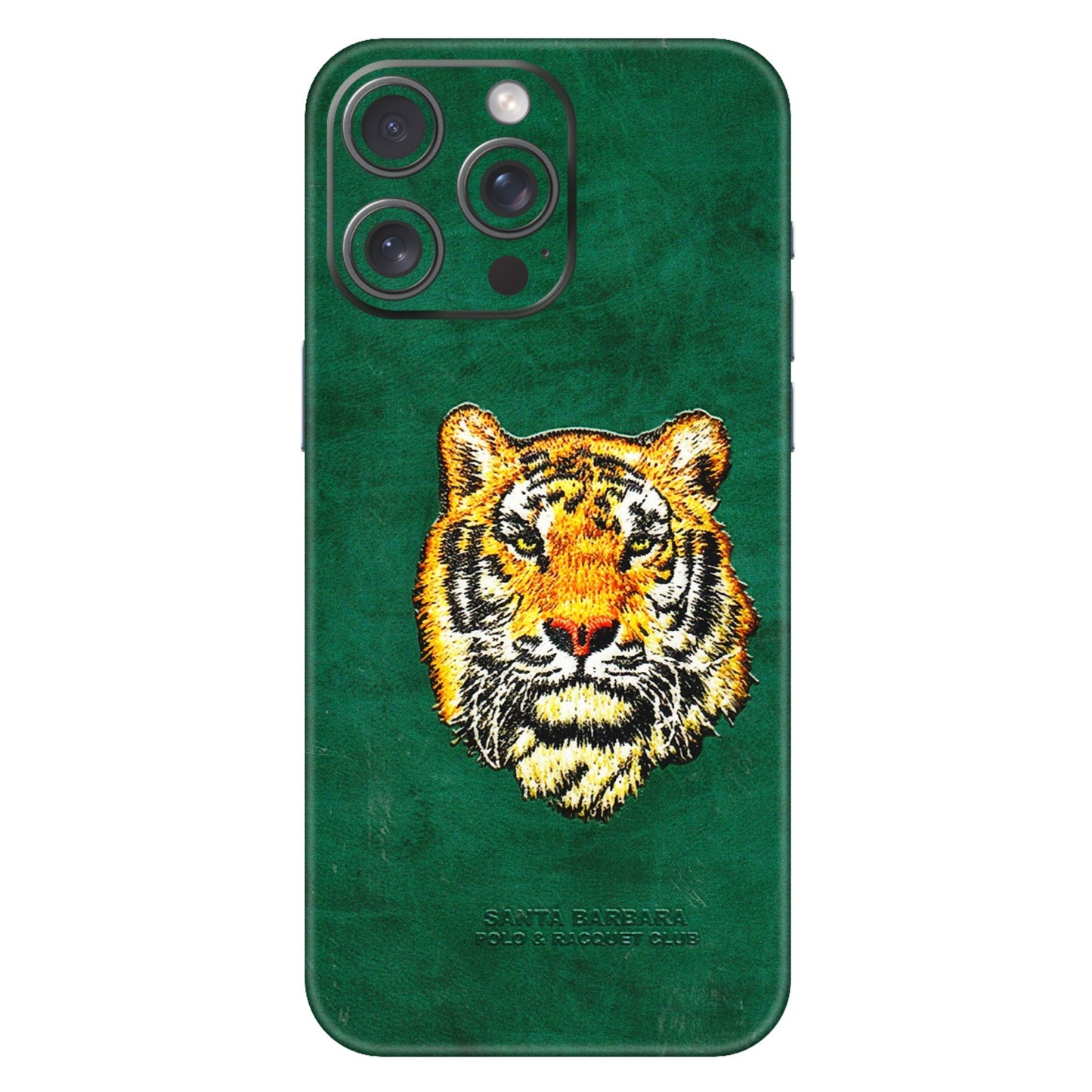 Apple iPhone Skins (All Models) - Leather Feel Tiger - 3D Embossed Finish (L-111) iPhone 15 Pro Max