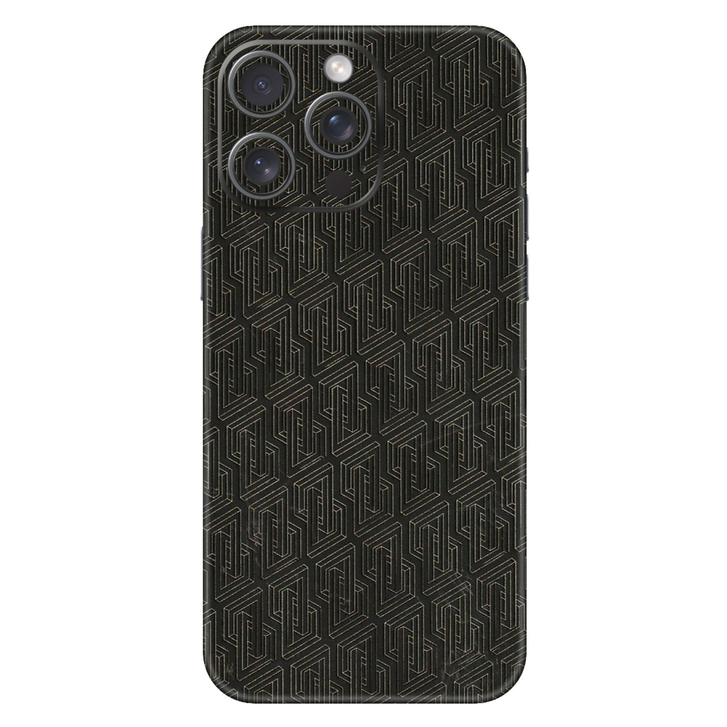 Apple iPhone Skins (All Models) - Black Abstract Pattern - 3D Embossed Finish (L-117) iPhone 15 Pro Max