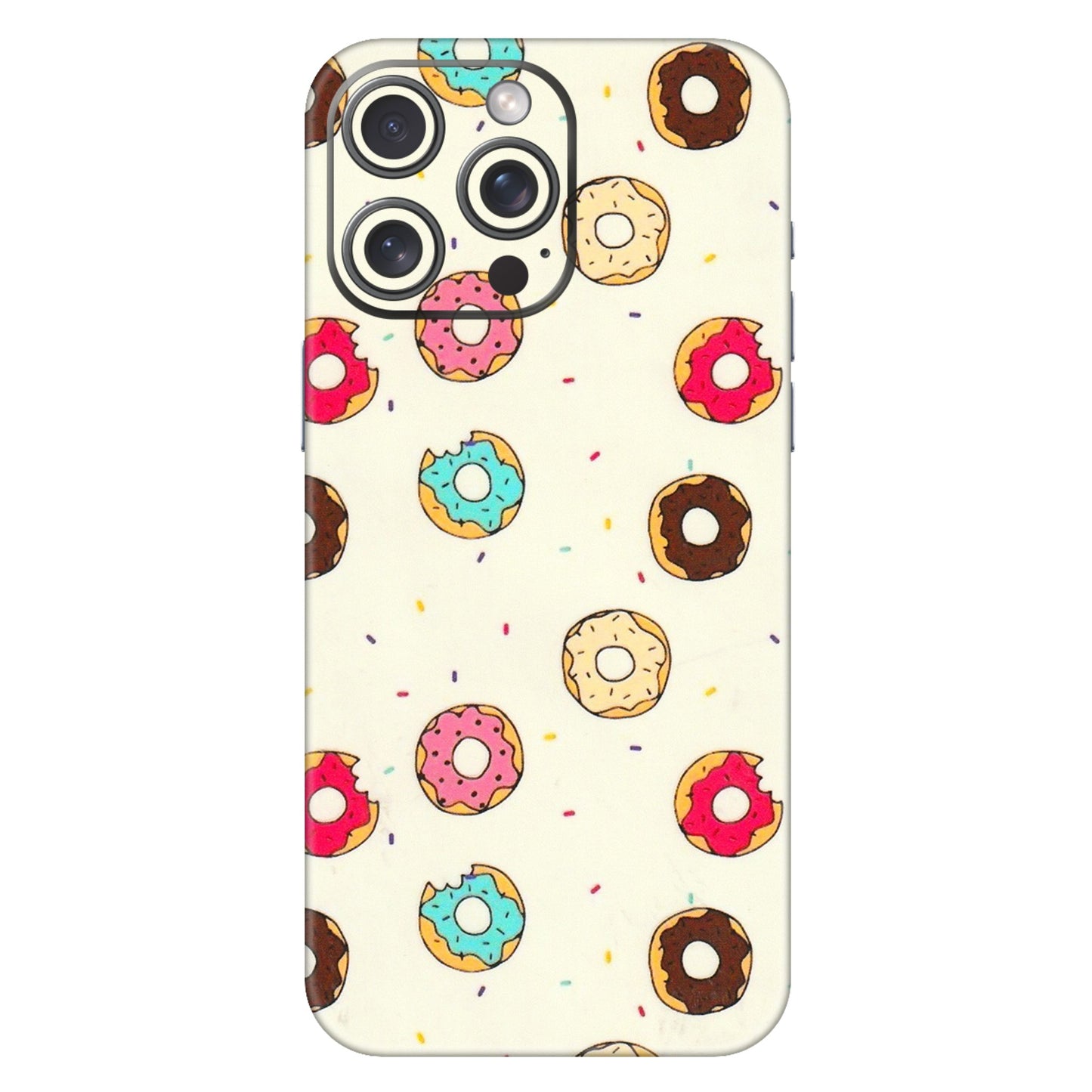 Apple iPhone Skins (All Models) - Mini Donuts Doodle Art - 3D Embossed Finish (L-122) iPhone 15 Pro Max