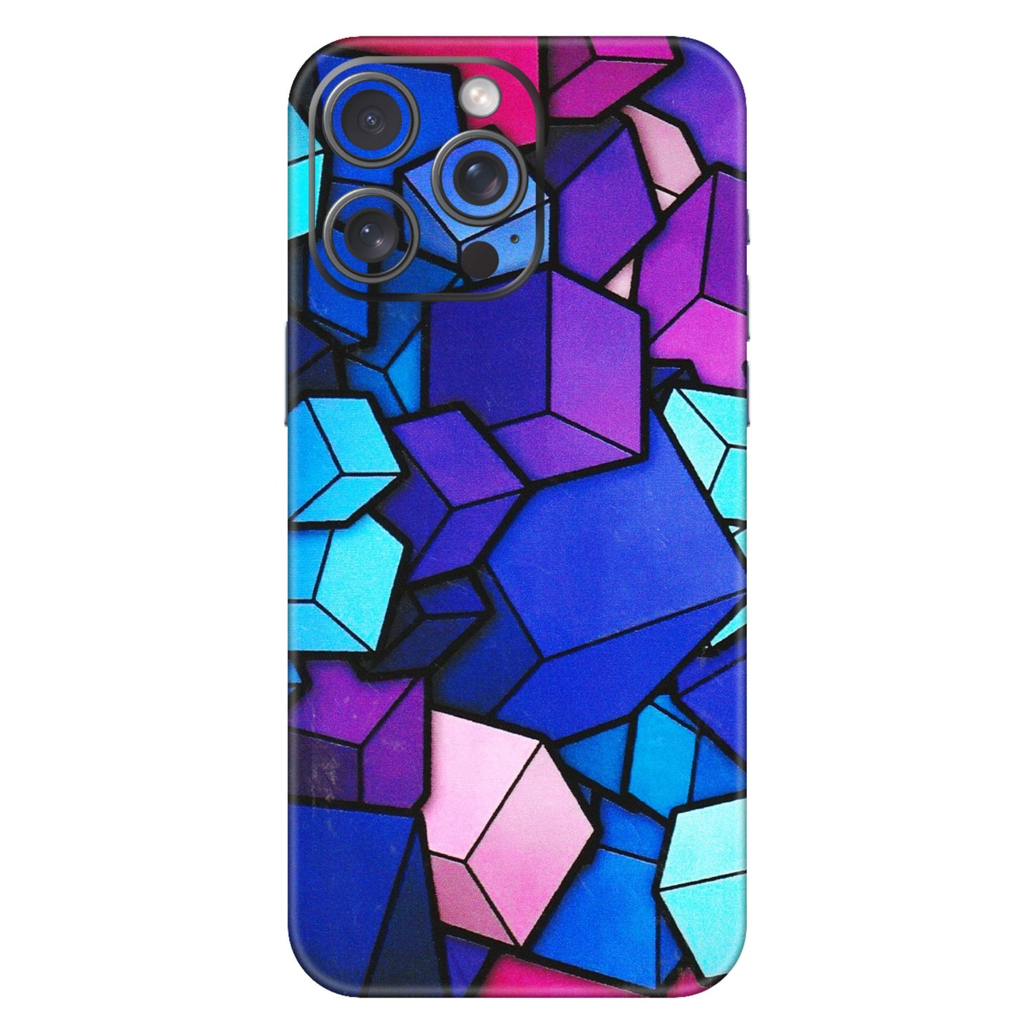 Apple iPhone Skins (All Models) - Cube Doodle - 3D Embossed Finish (L-141) iPhone 15 Pro Max