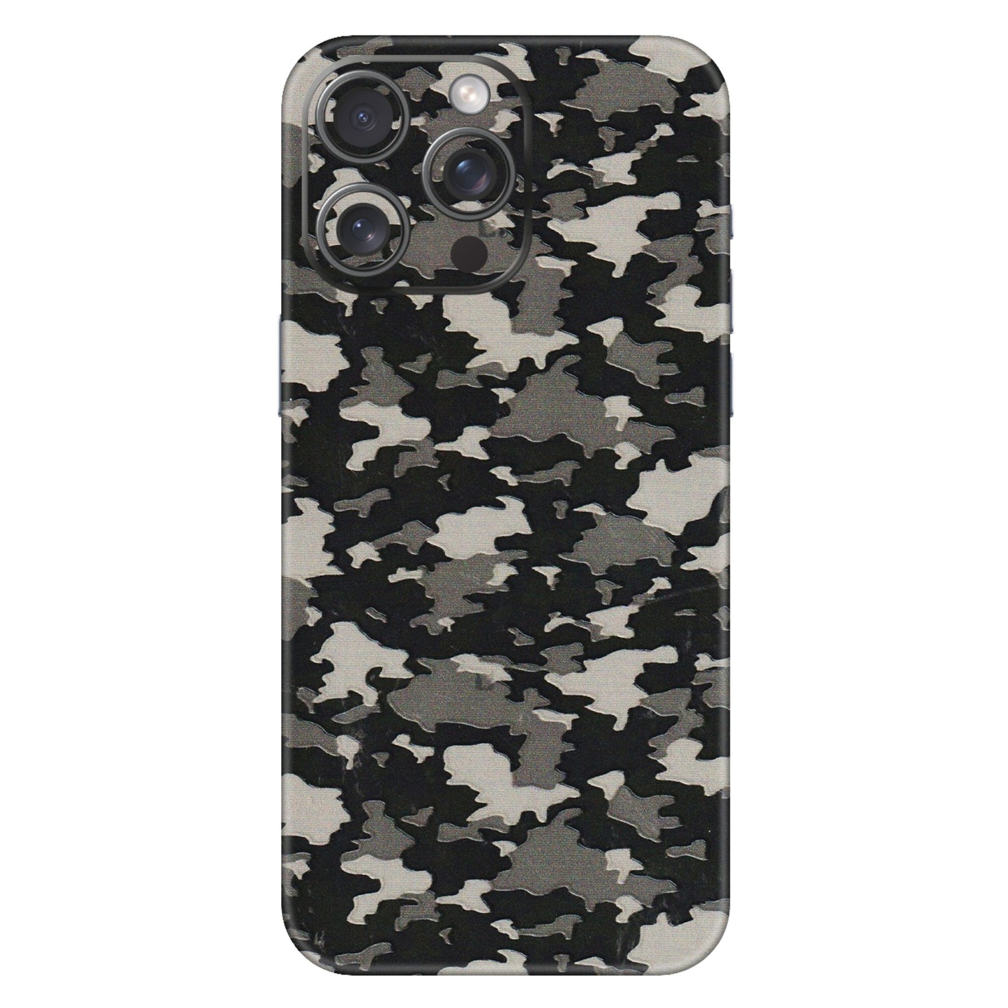 Apple iPhone Skins (All Models) - Black/Grey Camoflaunge - 3D Embossed Finish (L-142) iPhone 15 Pro Max