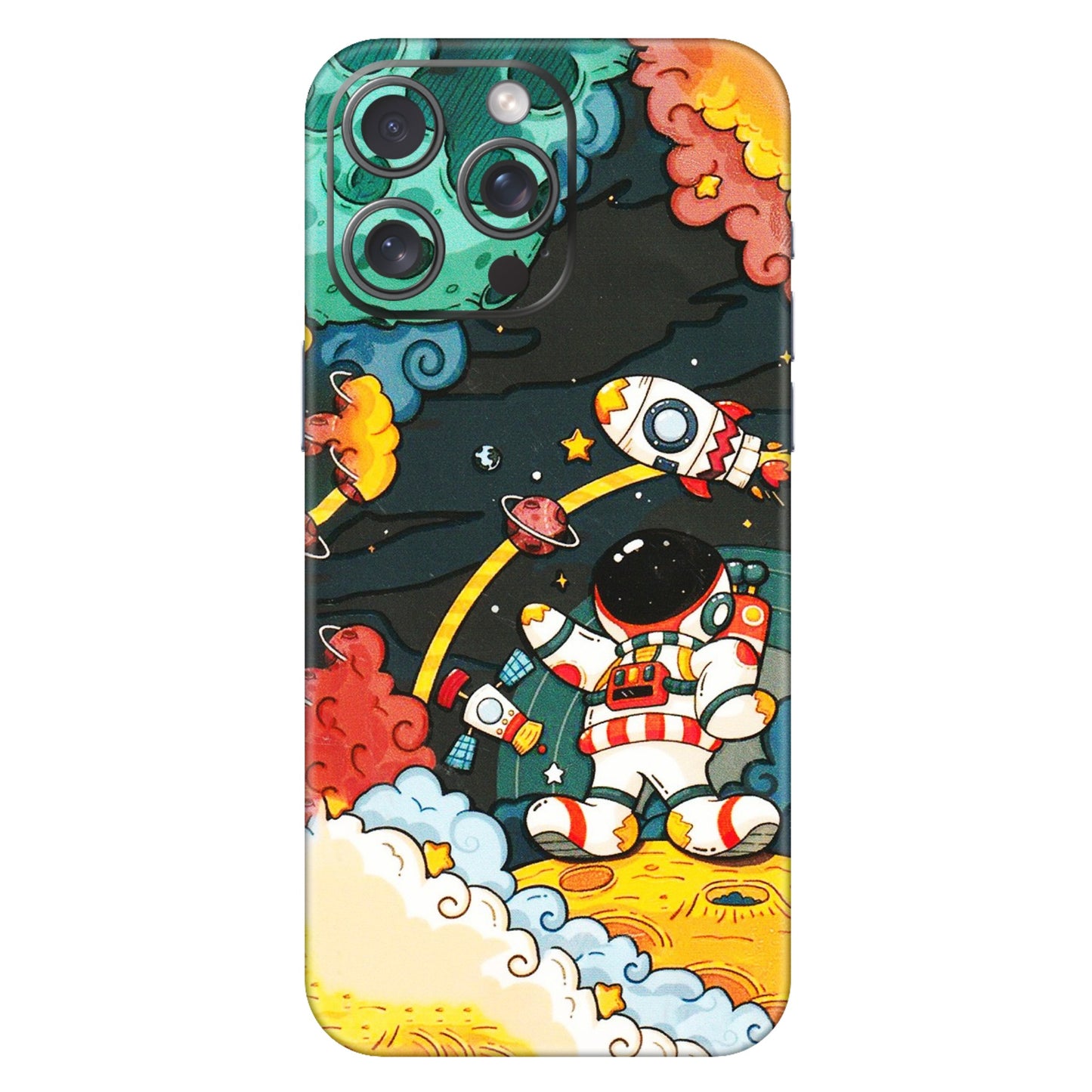 Apple iPhone Skins (All Models) - Astronauts & Spaceship - 3D Embossed Finish (L-145) iPhone 15 Pro Max