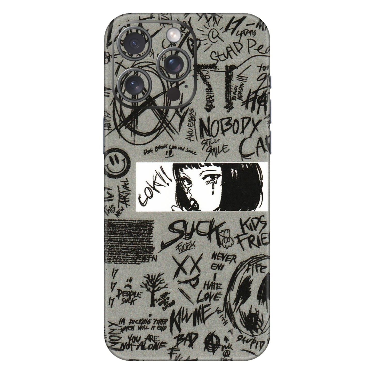Apple iPhone Skins (All Models) - Never Have Love Anime - 3D Embossed Finish (L-260) iPhone 15 Pro Max