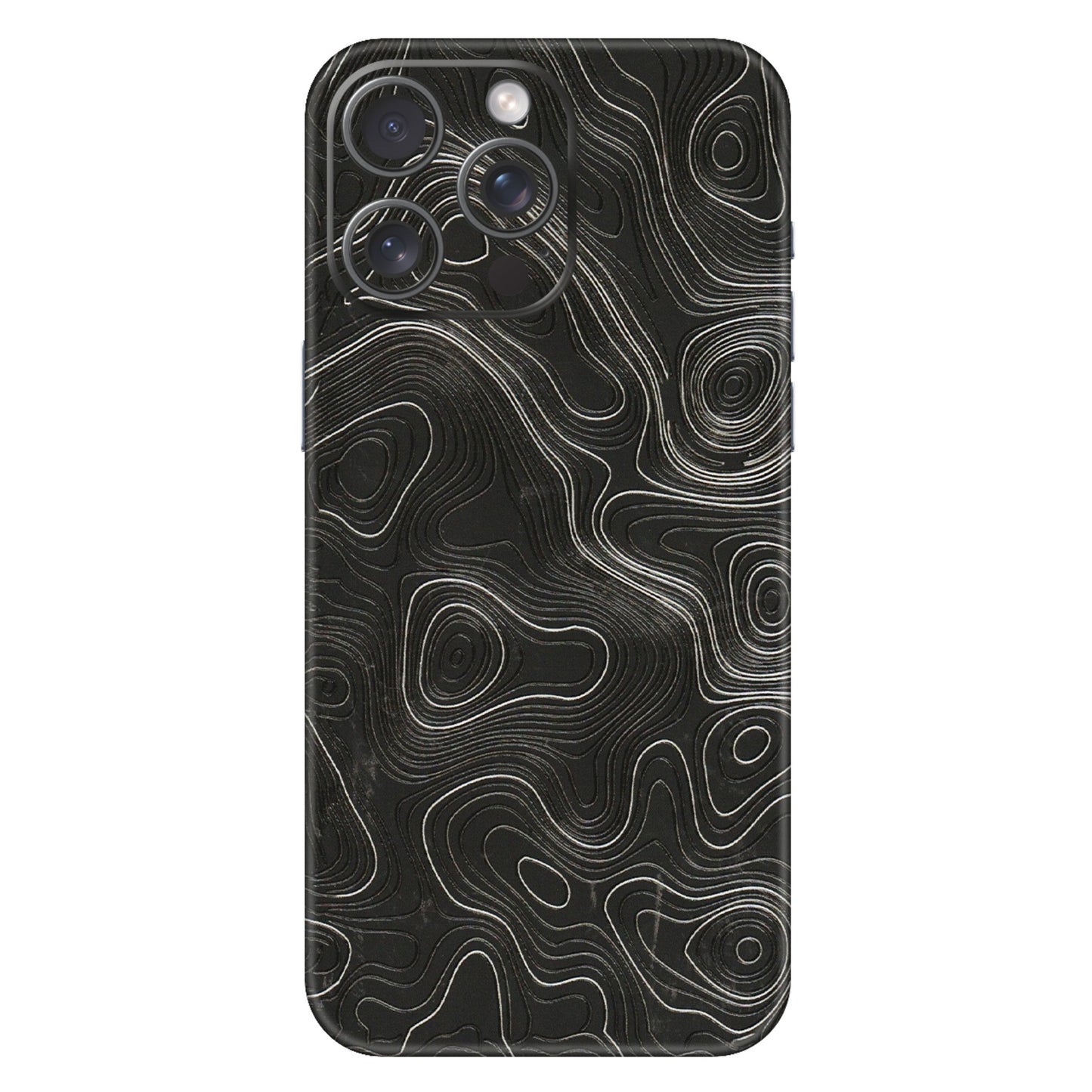 Apple iPhone Skins (All Models) - Abstract White Line Map - 3D Embossed Finish (L-269) iPhone 15 Pro Max