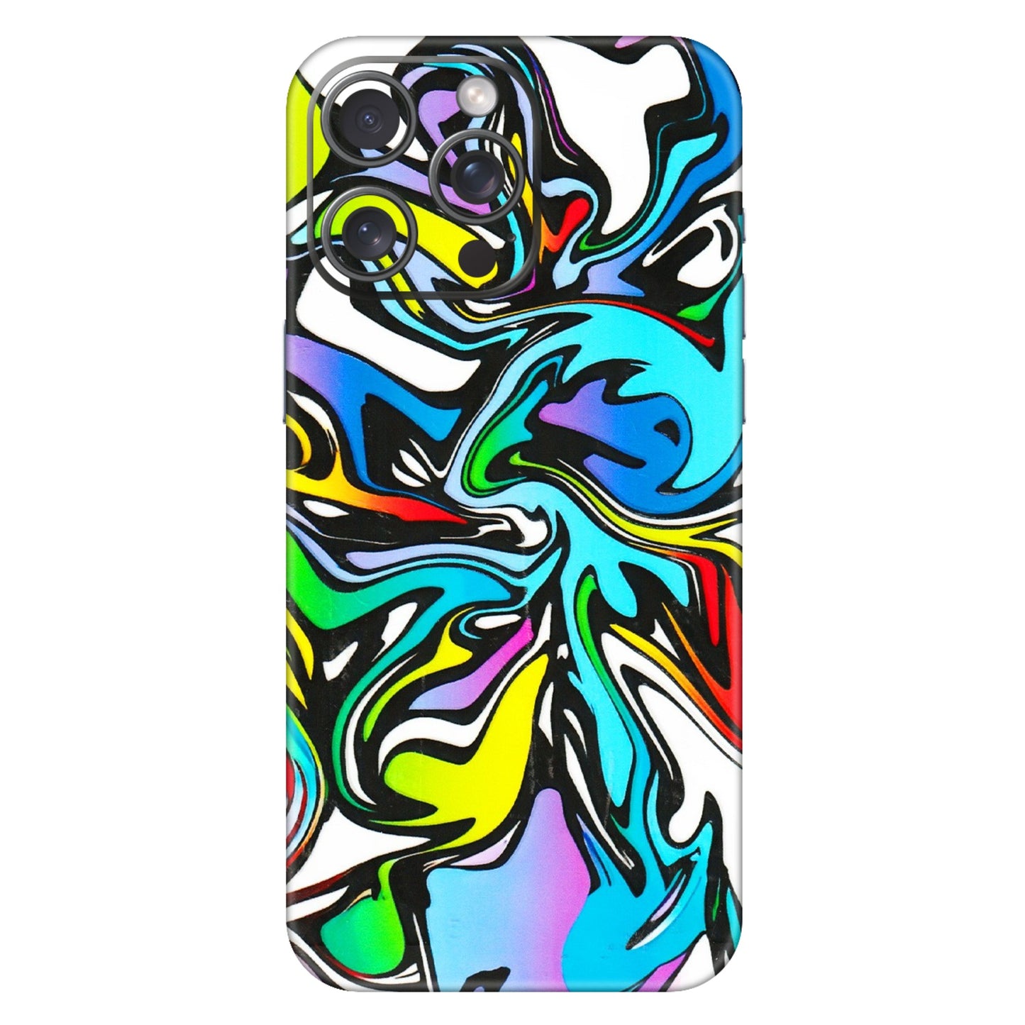 Apple iPhone Skins (All Models) - Abstract Colour Paints - 3D Embossed Finish (L-271) iPhone 15 Pro Max