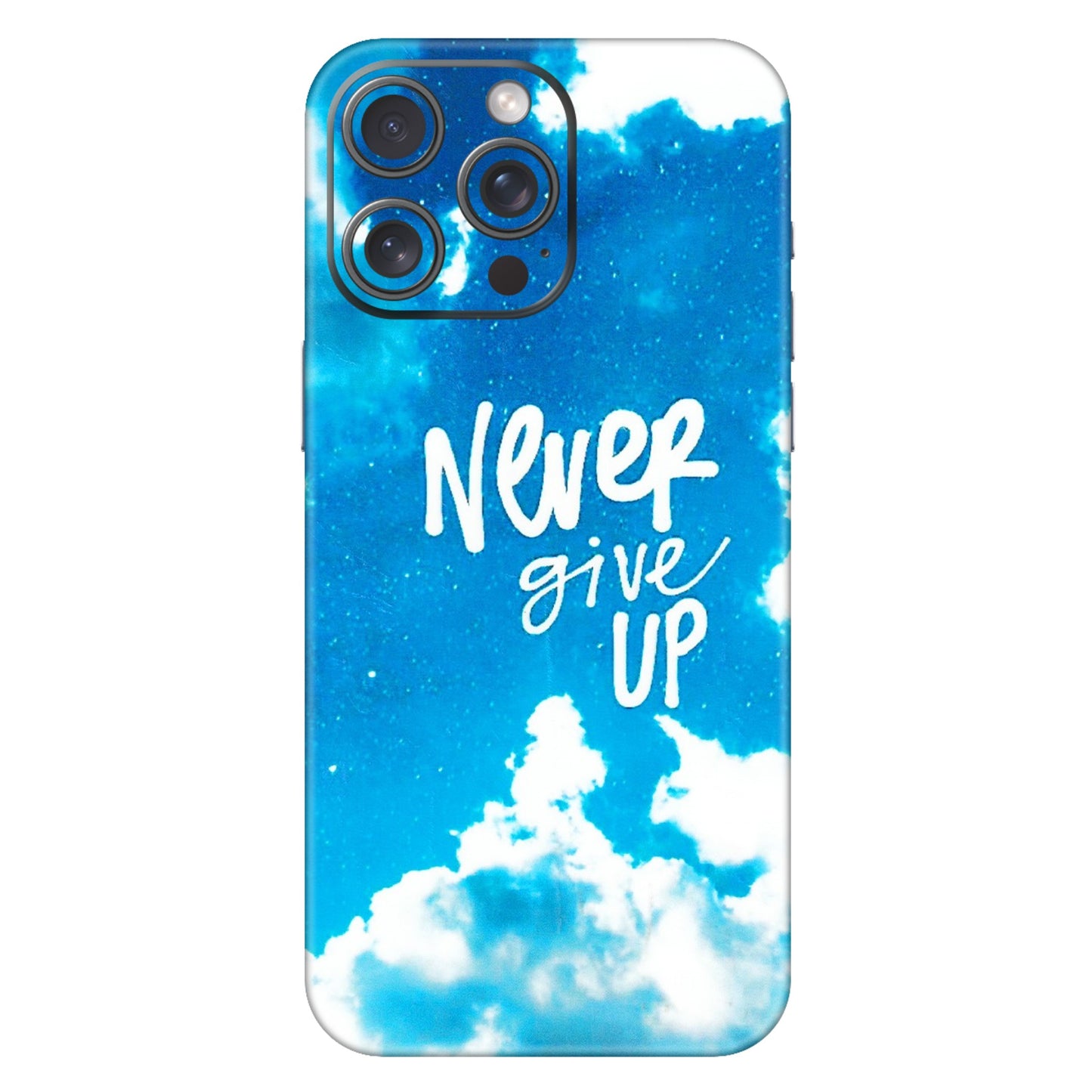 Apple iPhone Skins (All Models) - Never Give Up - 3D Embossed Finish (L-279) iPhone 15 Pro Max