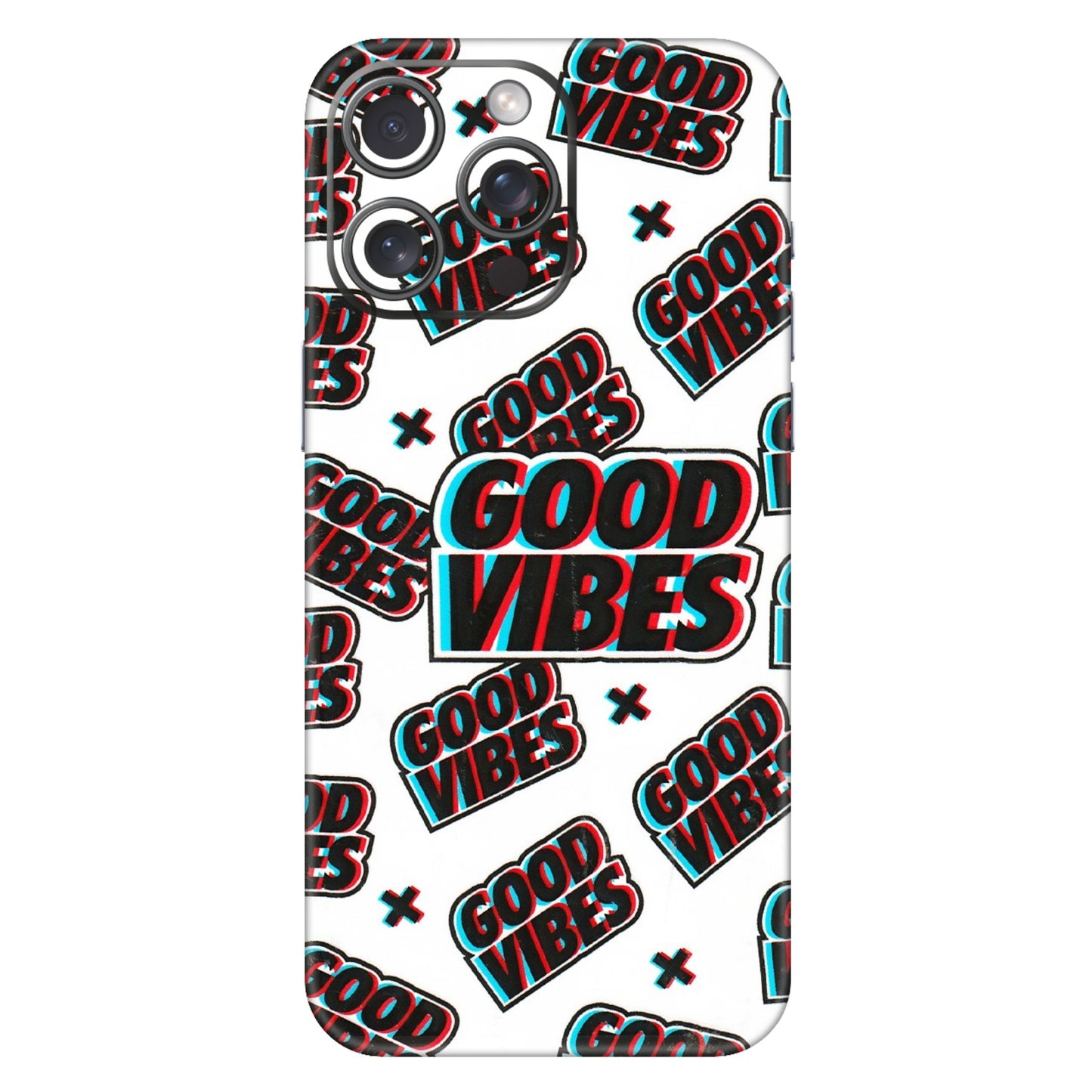 Apple iPhone Skins (All Models) - Good Vibes - 3D Embossed Finish (L-282) iPhone 15 Pro Max