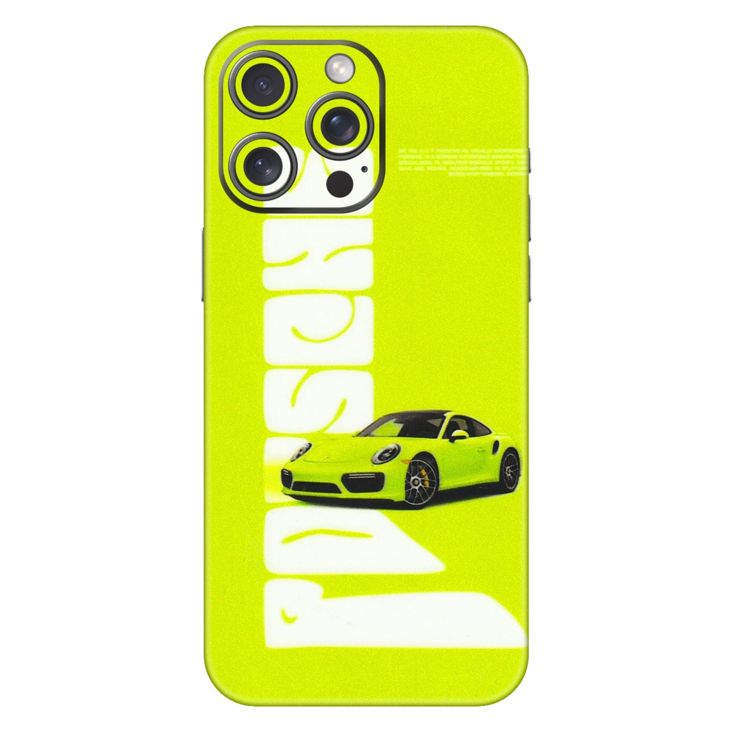 Apple iPhone Skins (All Models) - Lime Green Porche - 3D Embossed Finish (L-30) iPhone 15 Pro Max