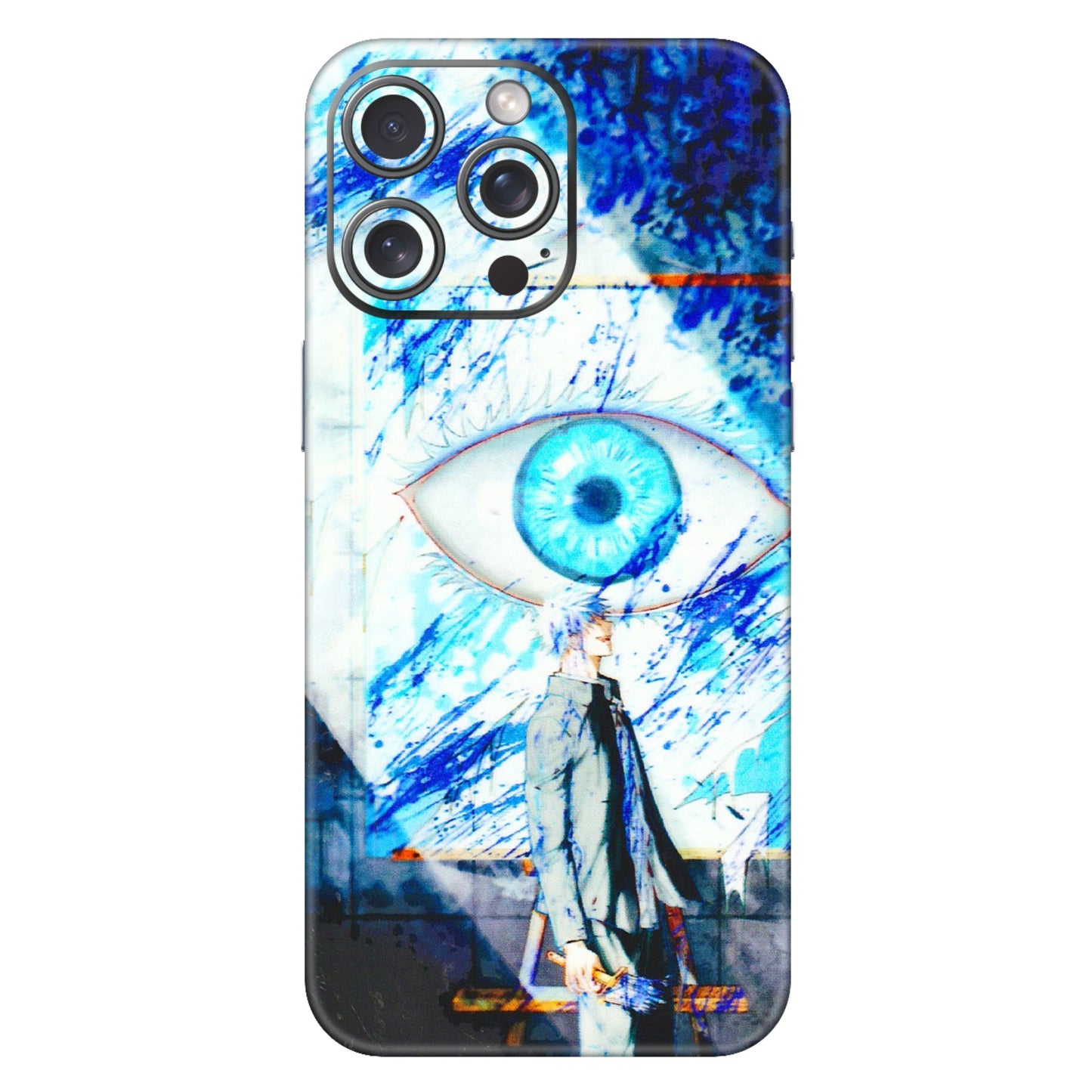 Apple iPhone Skins (All Models) - Anime Sea Blue Eye - 3D Embossed Finish (L-318) iPhone 15 Pro Max