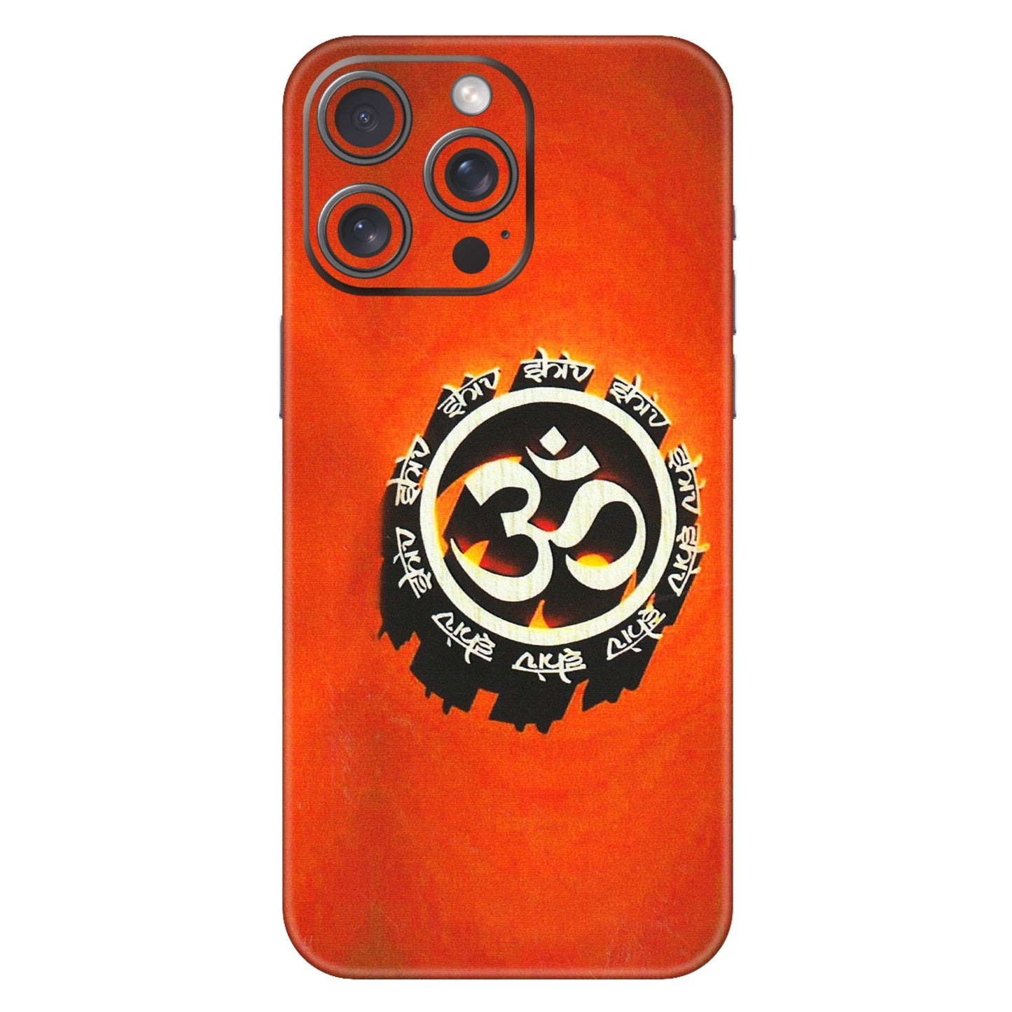 Apple iPhone Skins (All Models) - Aum Shiv Orange - 3D Embossed Finish (L-32) iPhone 15 Pro Max