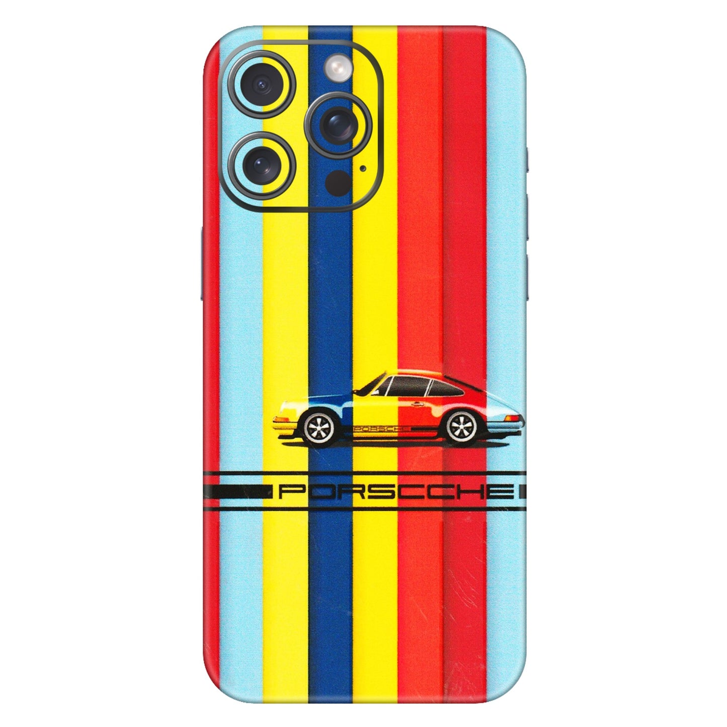 Apple iPhone Skins (All Models) - Multicolour Porche - 3D Embossed Finish (L-39) iPhone 15 Pro Max