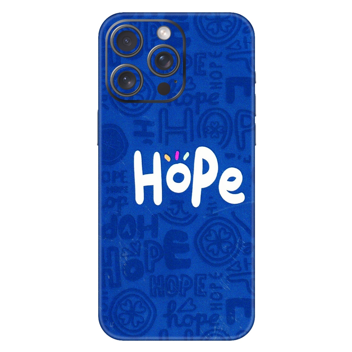 Apple iPhone Skins (All Models) - Hope Doodles Blue - 3D Embossed Finish (L-43) iPhone 15 Pro Max
