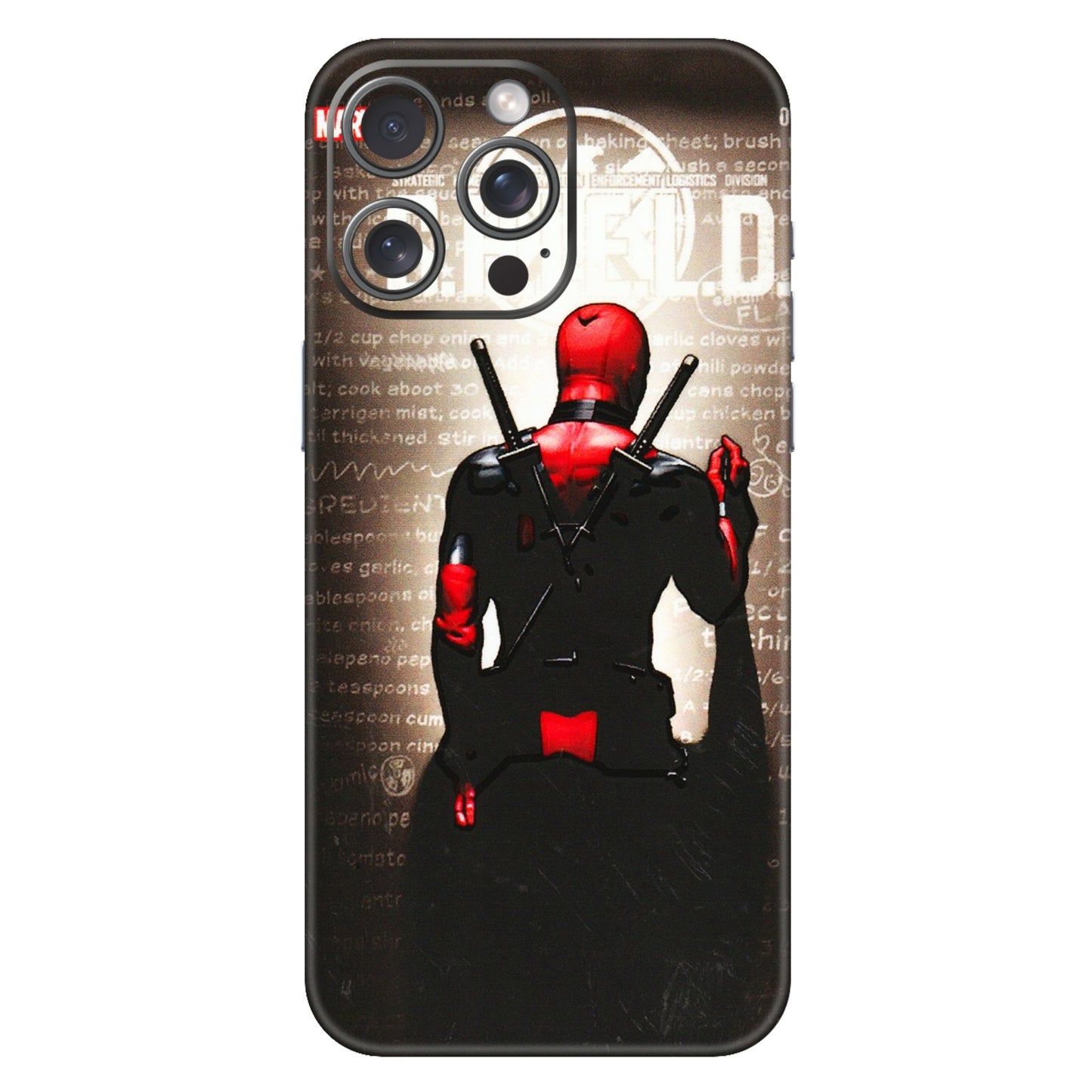 Apple iPhone Skins (All Models) - Deadpool - 3D Embossed Finish (L-56) iPhone 15 Pro Max