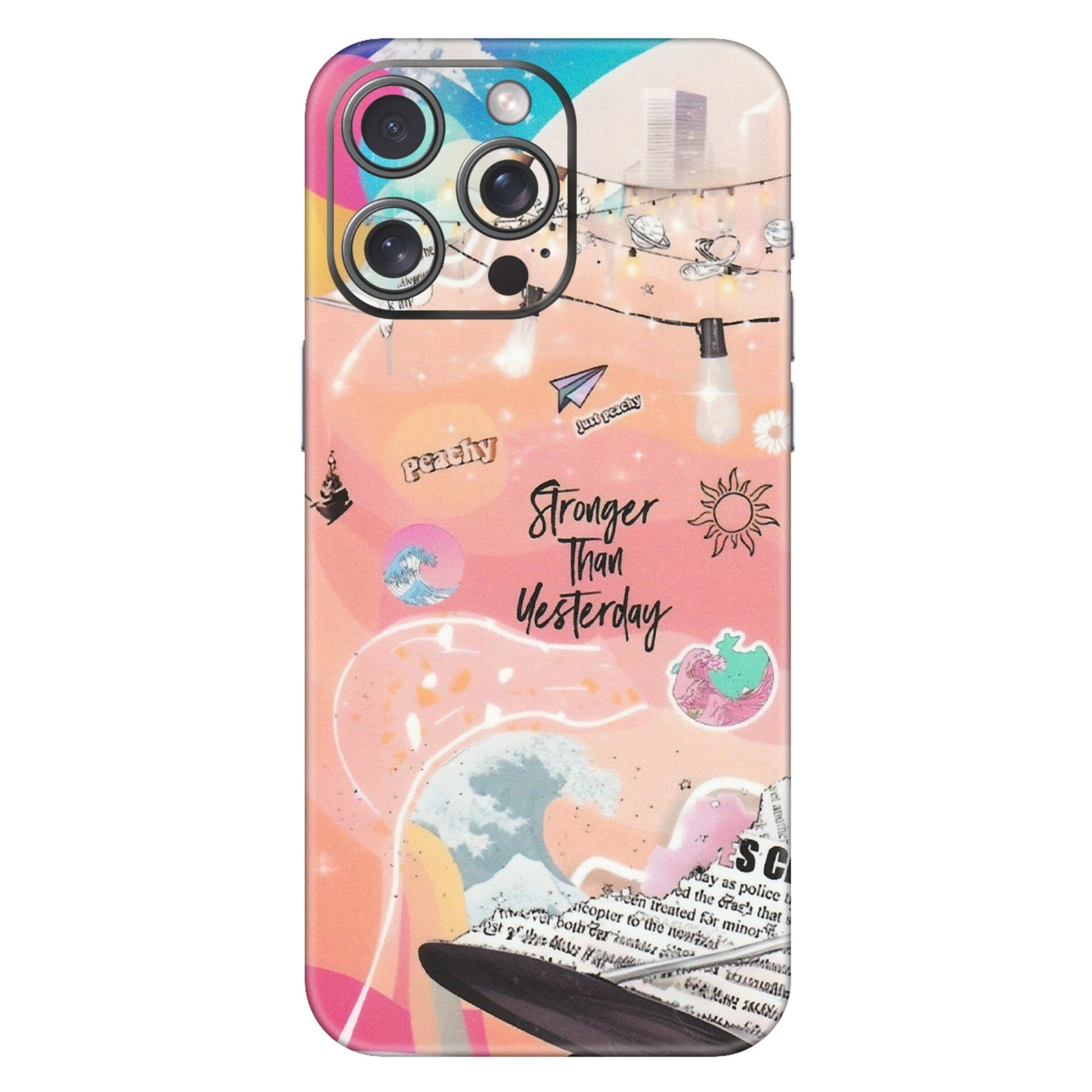 Apple iPhone Skins (All Models) - Stronger Then Yesterday - Matte Finish (M-128) iPhone 15 Pro Max