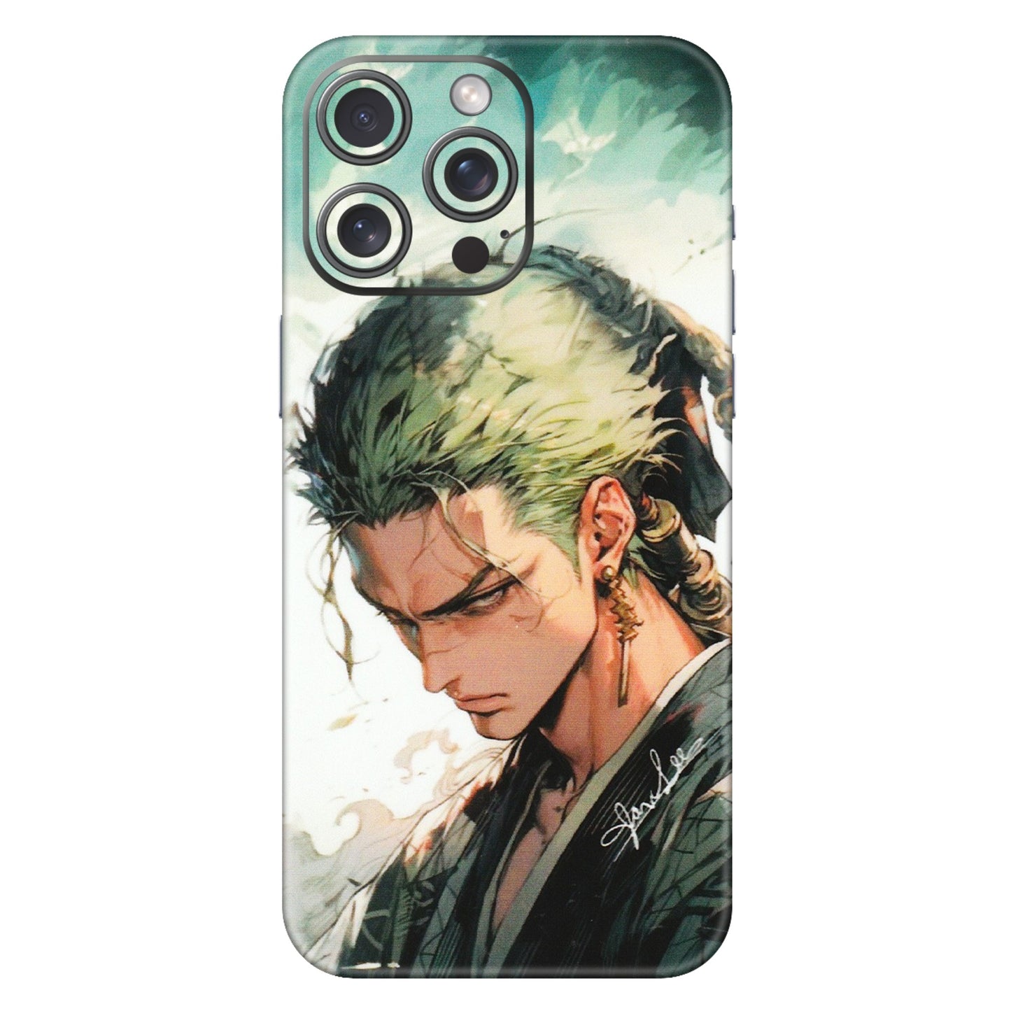 Apple iPhone Skins (All Models) - New Roronoa Zoro One Picece Anime - Matte Finish (M-140) iPhone 15 Pro Max