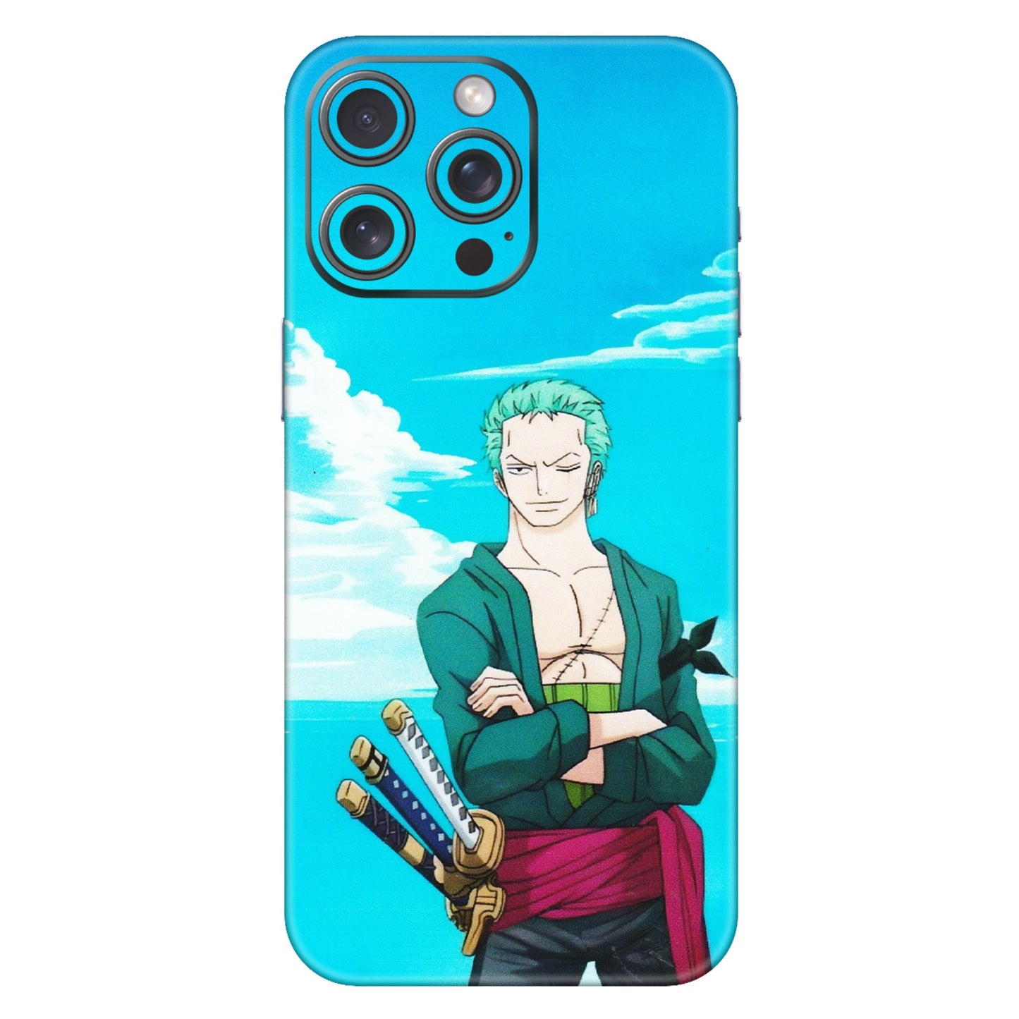 Apple iPhone Skins (All Models) - Cool Swordman Zoro Anime - Matte Finish (M-143) iPhone 15 Pro Max