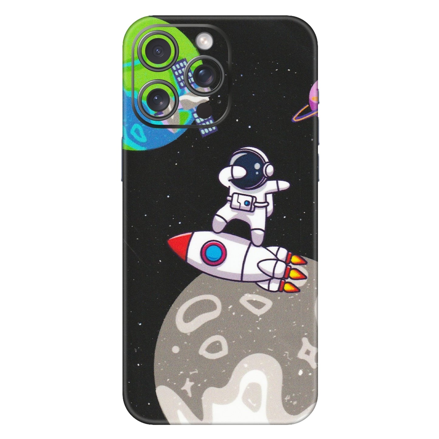 Apple iPhone Skins (All Models) - Astronaut Vibing Toon Running - Matte Finish (M-39) iPhone 15 Pro Max