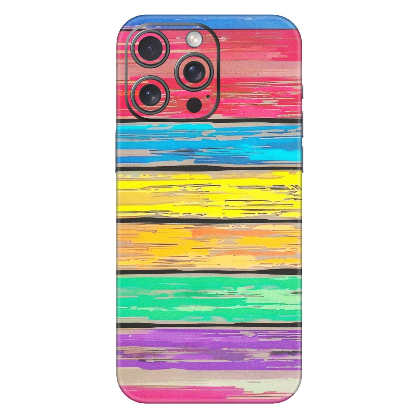 Apple iPhone Skins (All Models) - Multi Colour Wooden Wall - Matte Finish (M-96) iPhone 15 Pro Max