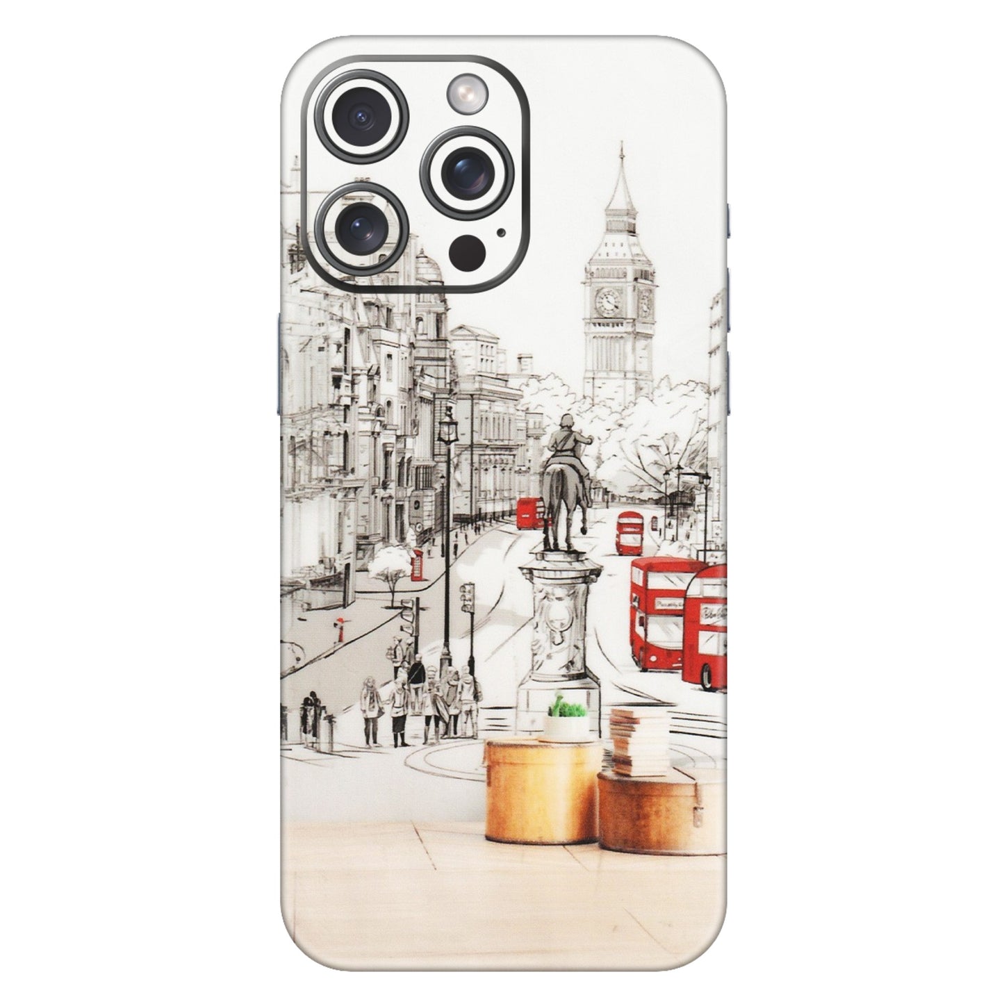 Apple iPhone Skins (All Models) - London Street - Transparent Finish (T-02) iPhone 15 Pro Max