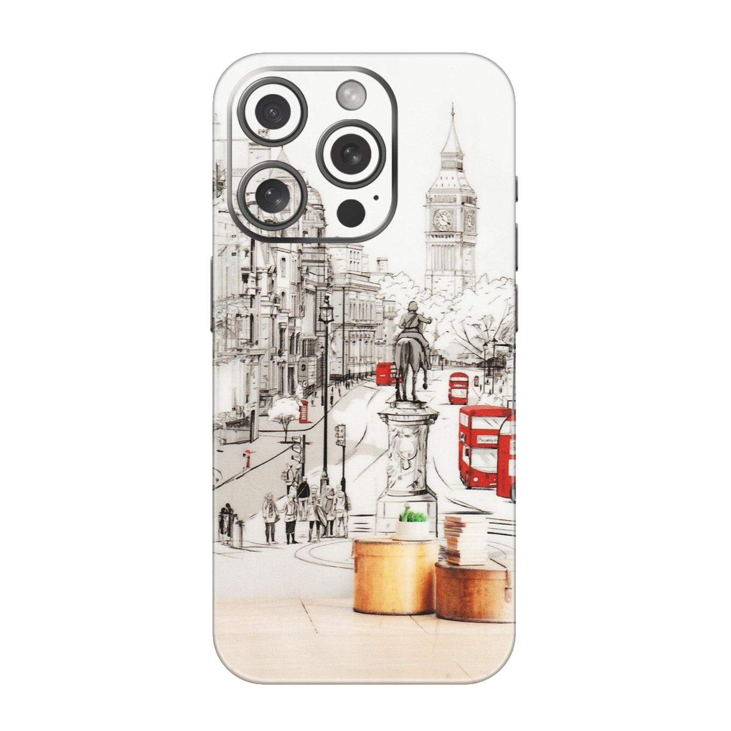Apple iPhone Skins (All Models) - London Street - Transparent Finish (T-02) iPhone 15 Pro