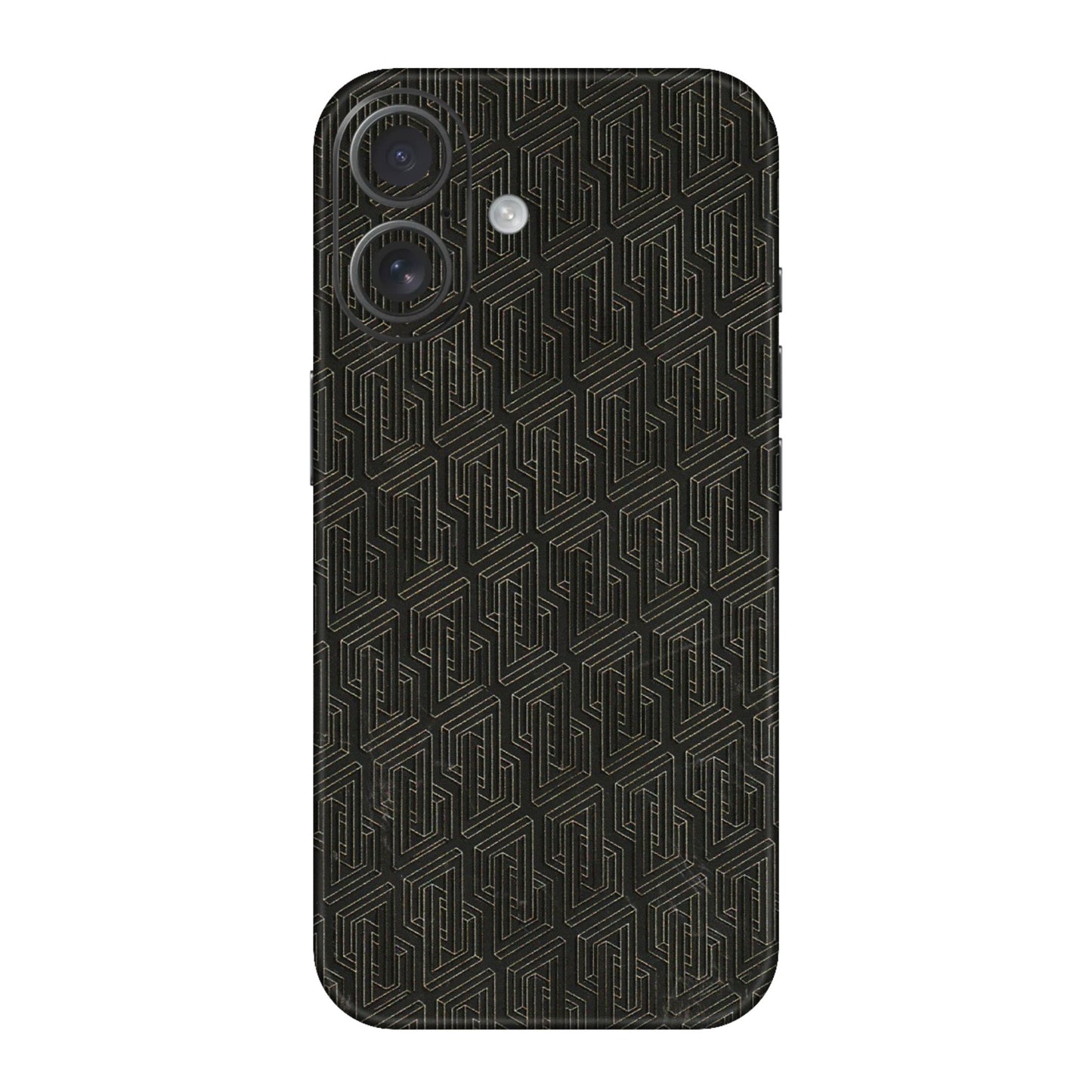 Apple iPhone Skins (All Models) - Black Abstract Pattern - 3D Embossed Finish (L-117) iPhone 16