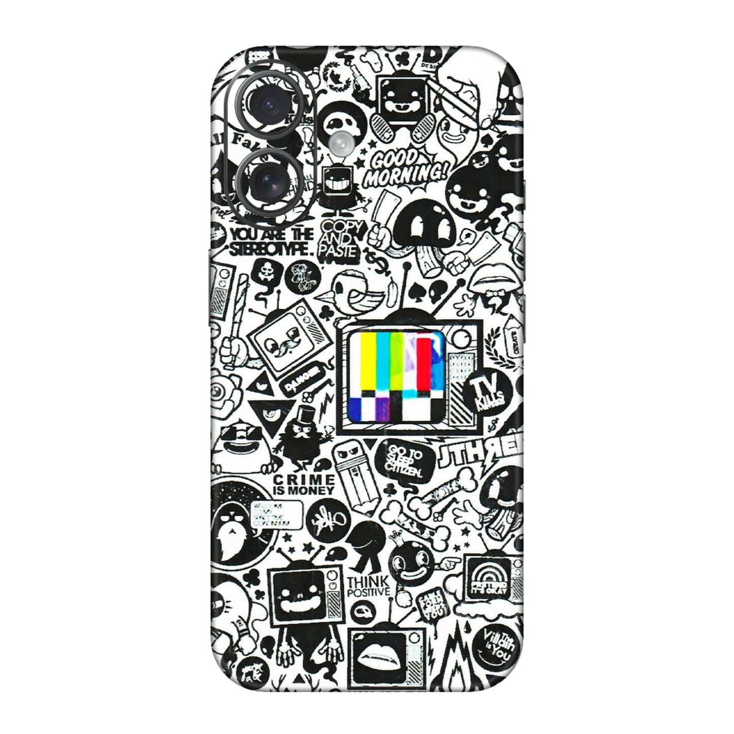 Apple iPhone Skins (All Models) - Doodles Positive Art - 3D Embossed Finish (L-263) iPhone 16