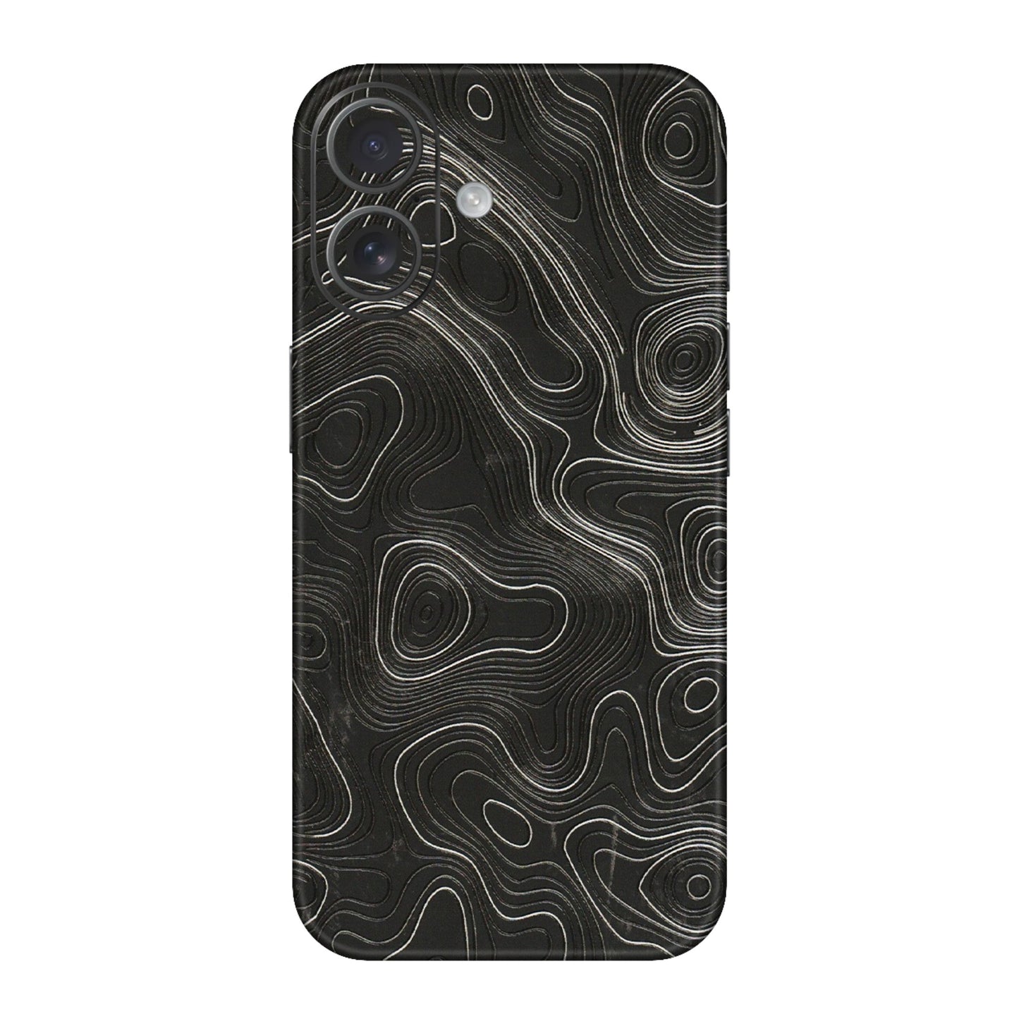 Apple iPhone Skins (All Models) - Abstract White Line Map - 3D Embossed Finish (L-269) iPhone 16