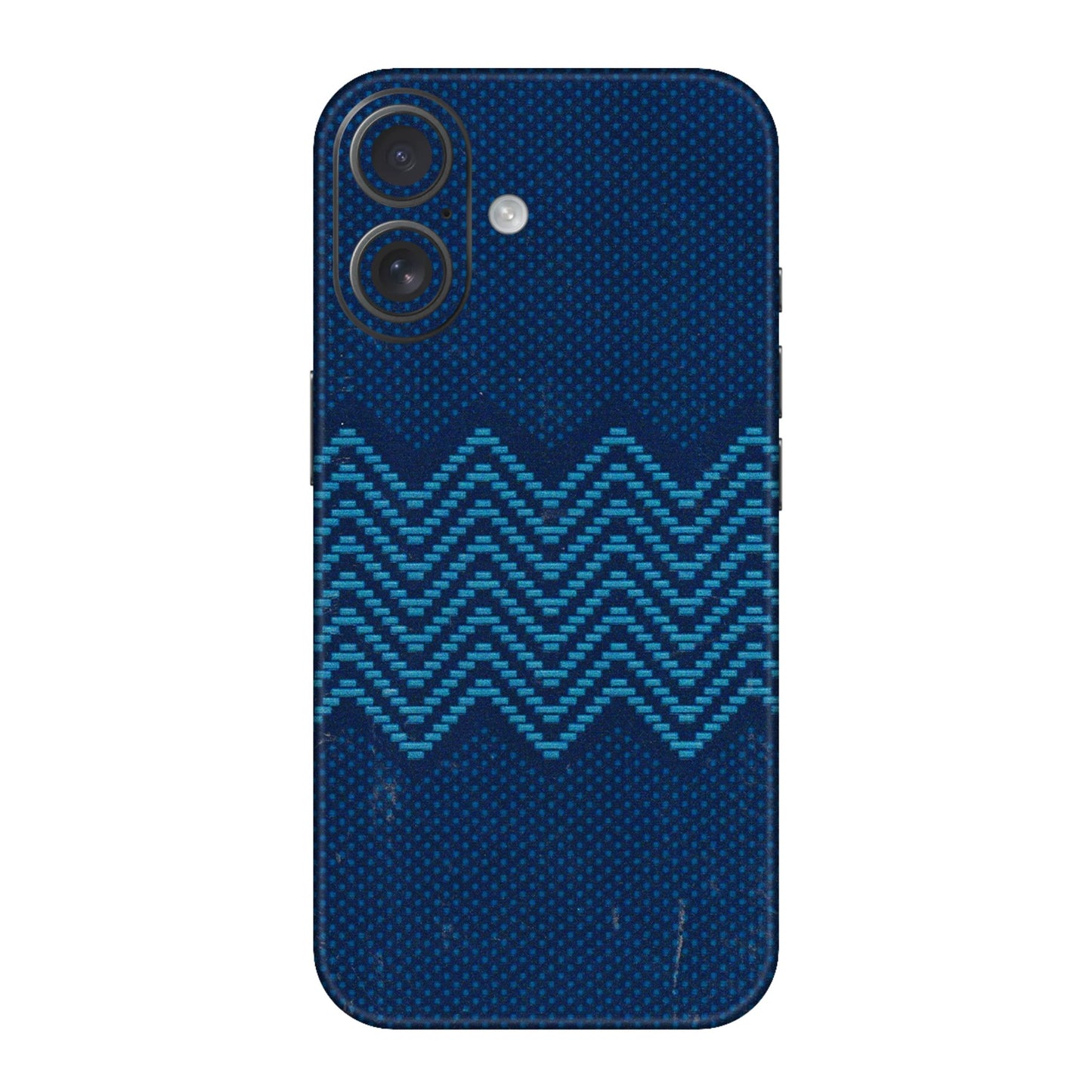 Apple iPhone Skins (All Models) - Blue Sober Waves - 3D Embossed Finish (L-306) iPhone 16