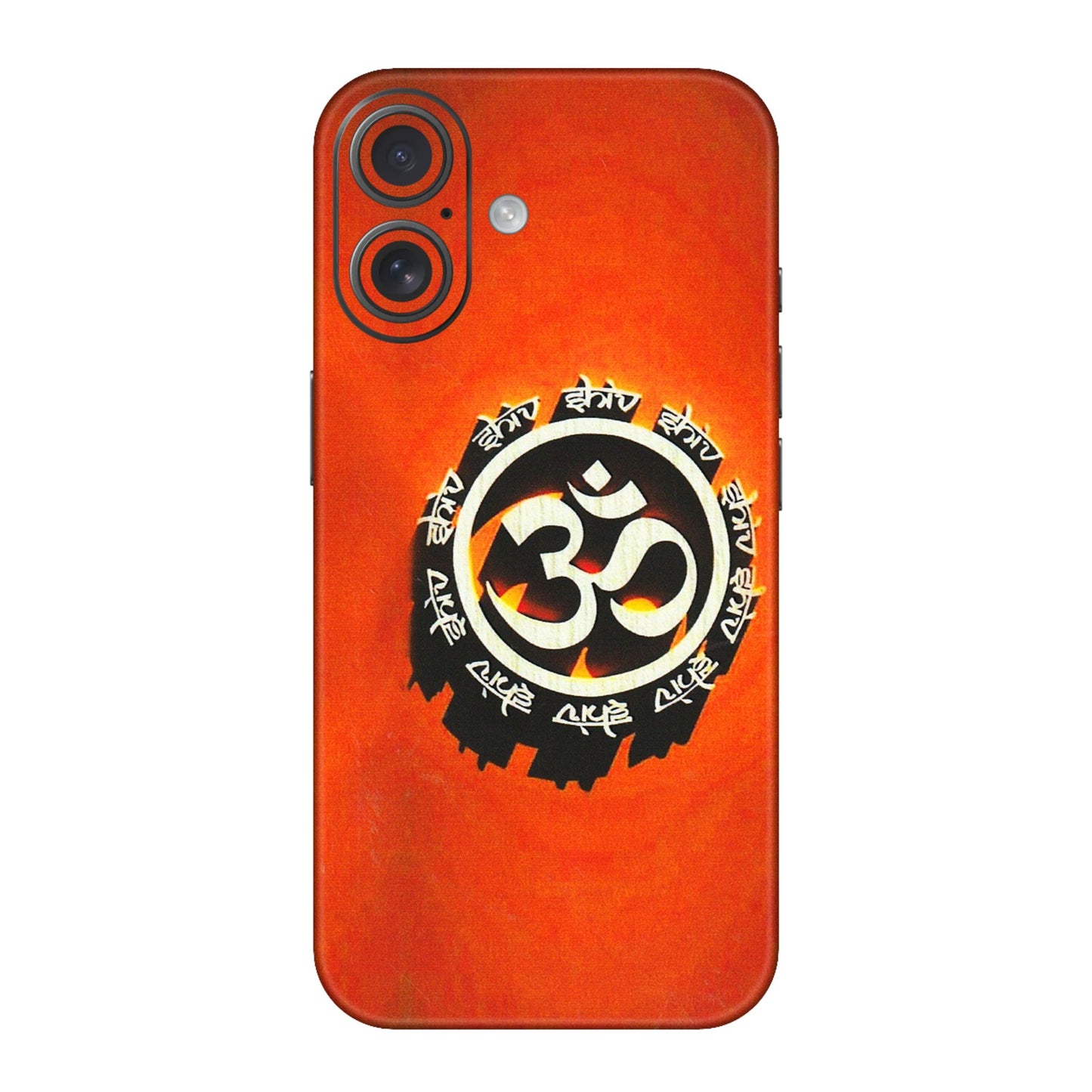 Apple iPhone Skins (All Models) - Aum Shiv Orange - 3D Embossed Finish (L-32) iPhone 16