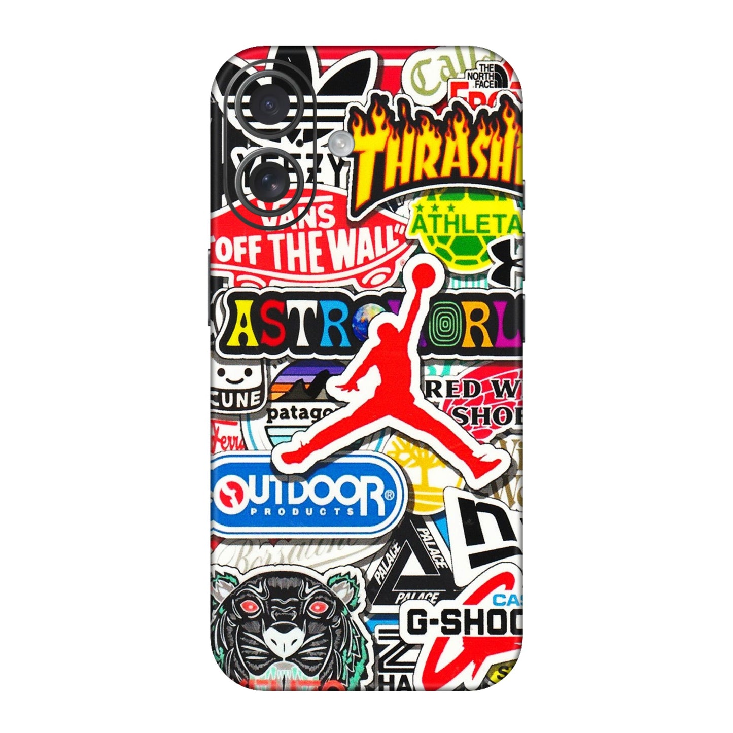 Apple iPhone Skins (All Models) - Multi Brands Sticker Graffiti - 3D Embossed Finish (L-37) iPhone 16