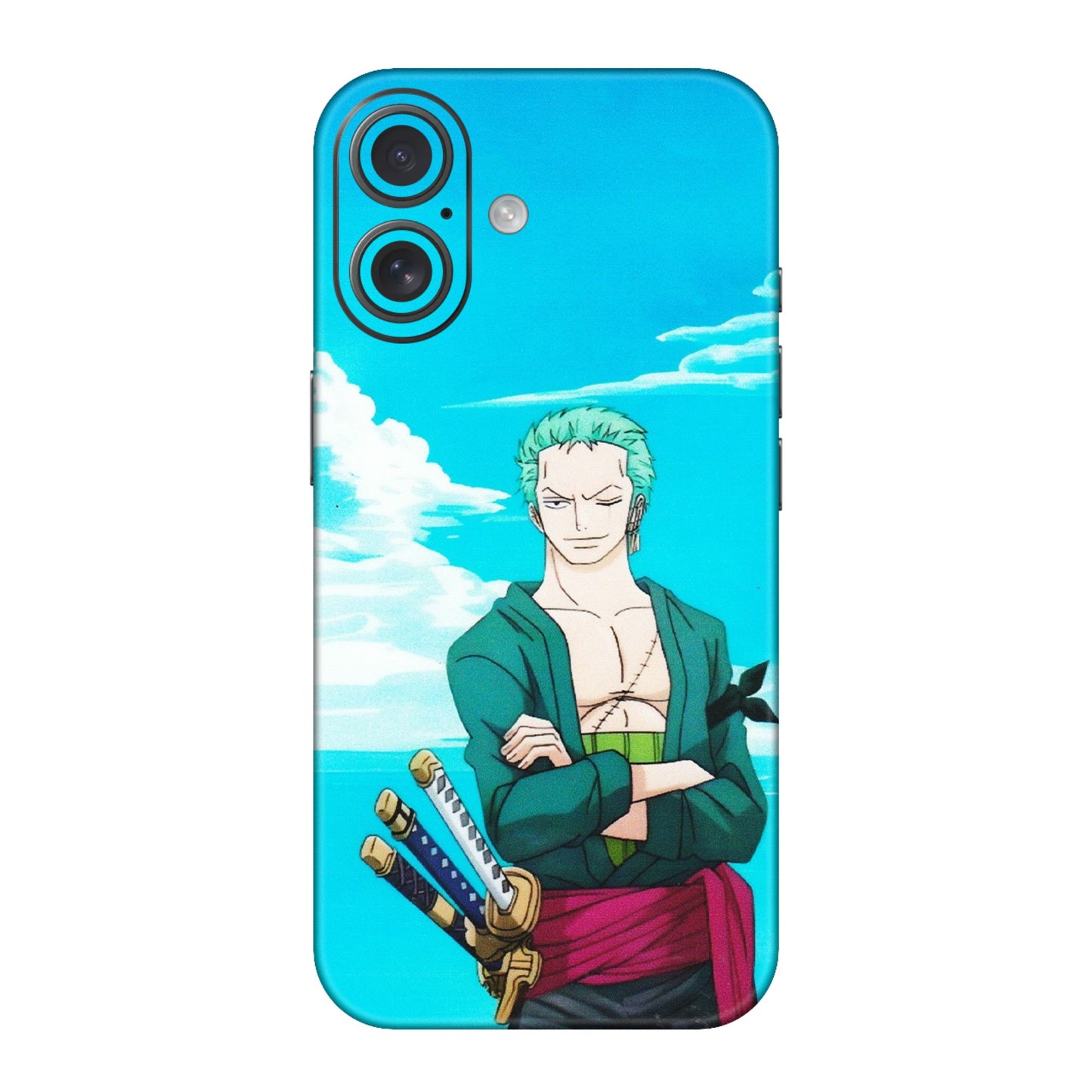 Apple iPhone Skins (All Models) - Cool Swordman Zoro Anime - Matte Finish (M-143) iPhone 16