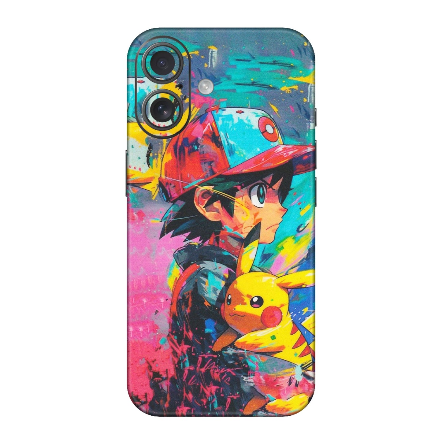 Apple iPhone Skins (All Models) - Ash & Pikachu - Matte Finish (M-26) iPhone 16