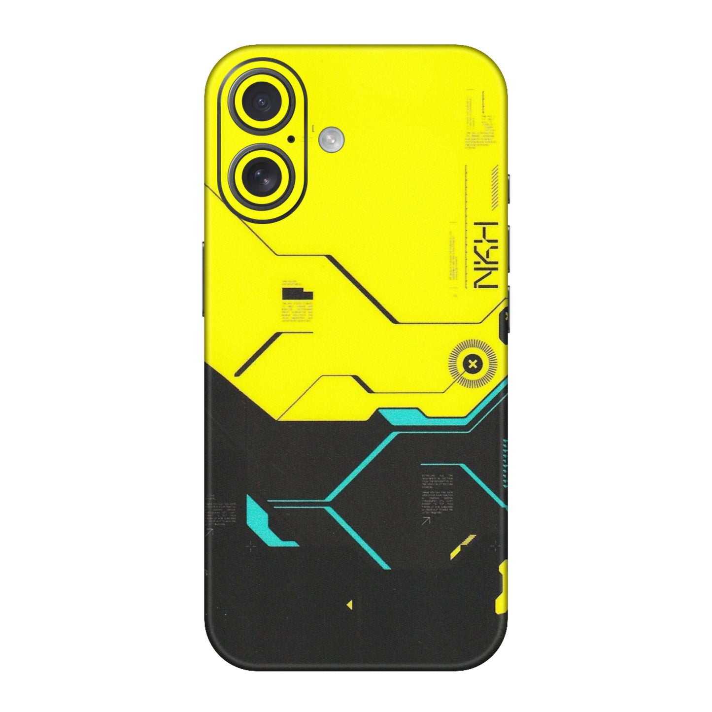 Apple iPhone Skins (All Models) - Black Yellow Technica - Matte Finish (M-53) iPhone 16
